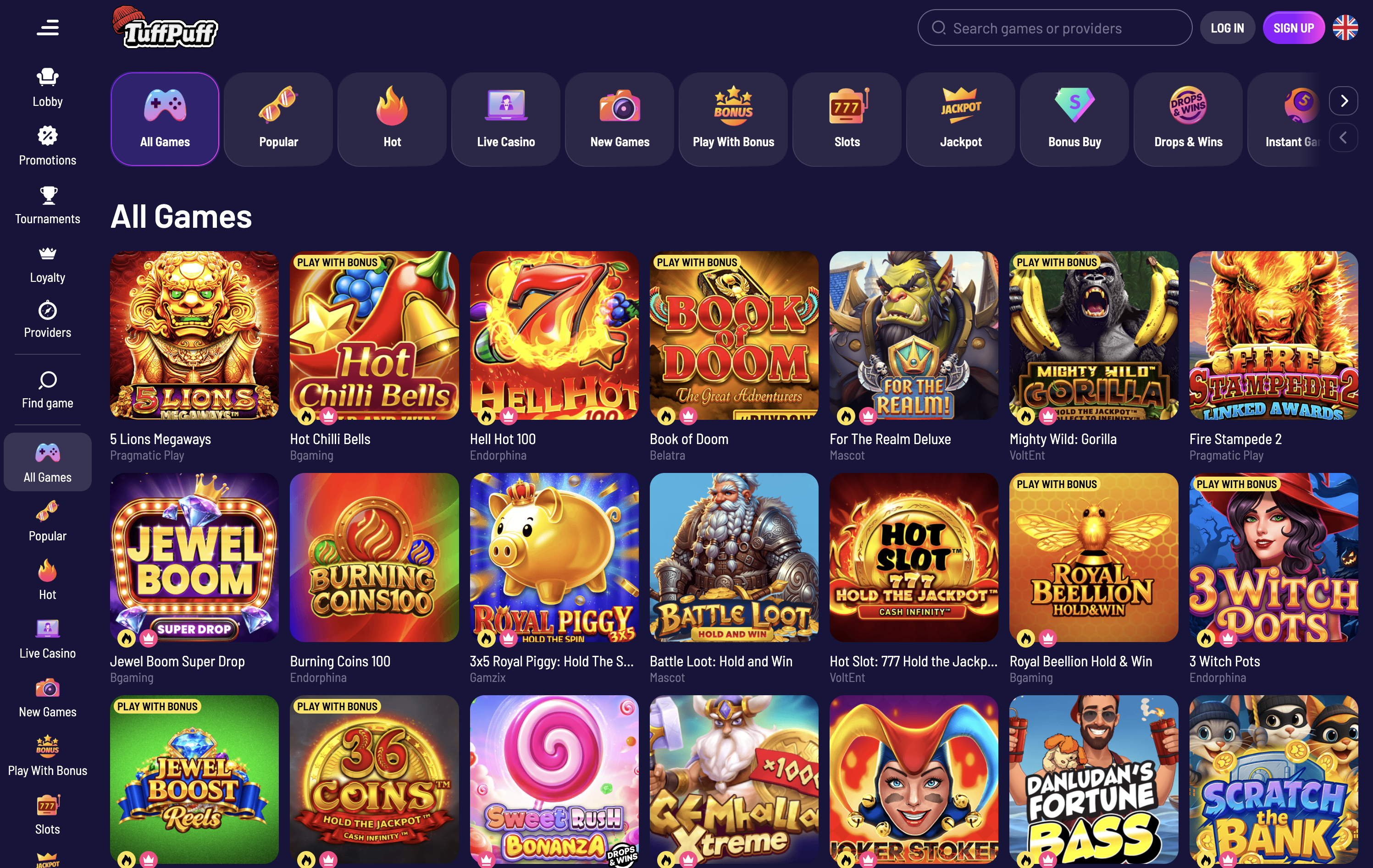 TuffPuff Casino Games
