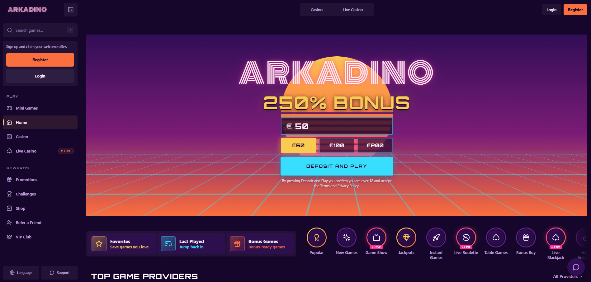 Arkadino Casino Review