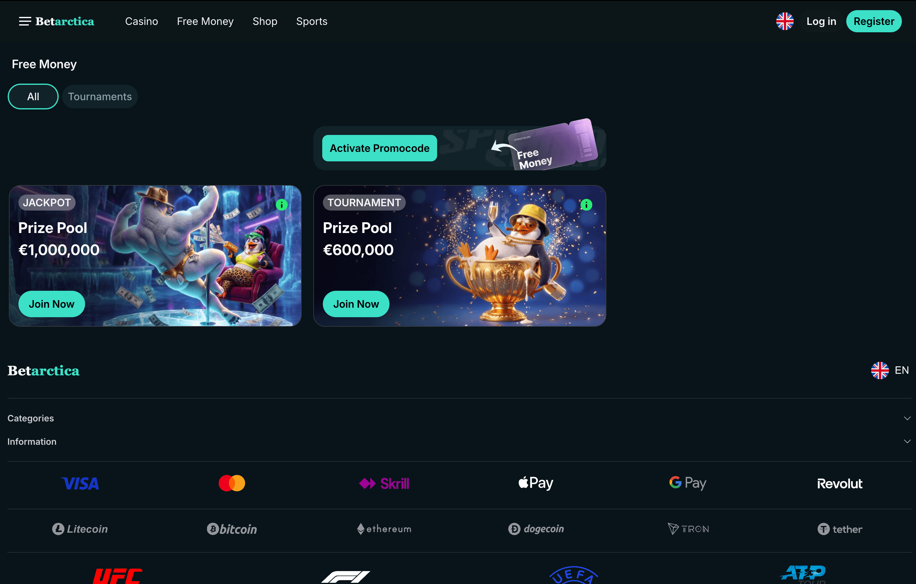 Betarctica Casino Bonuses