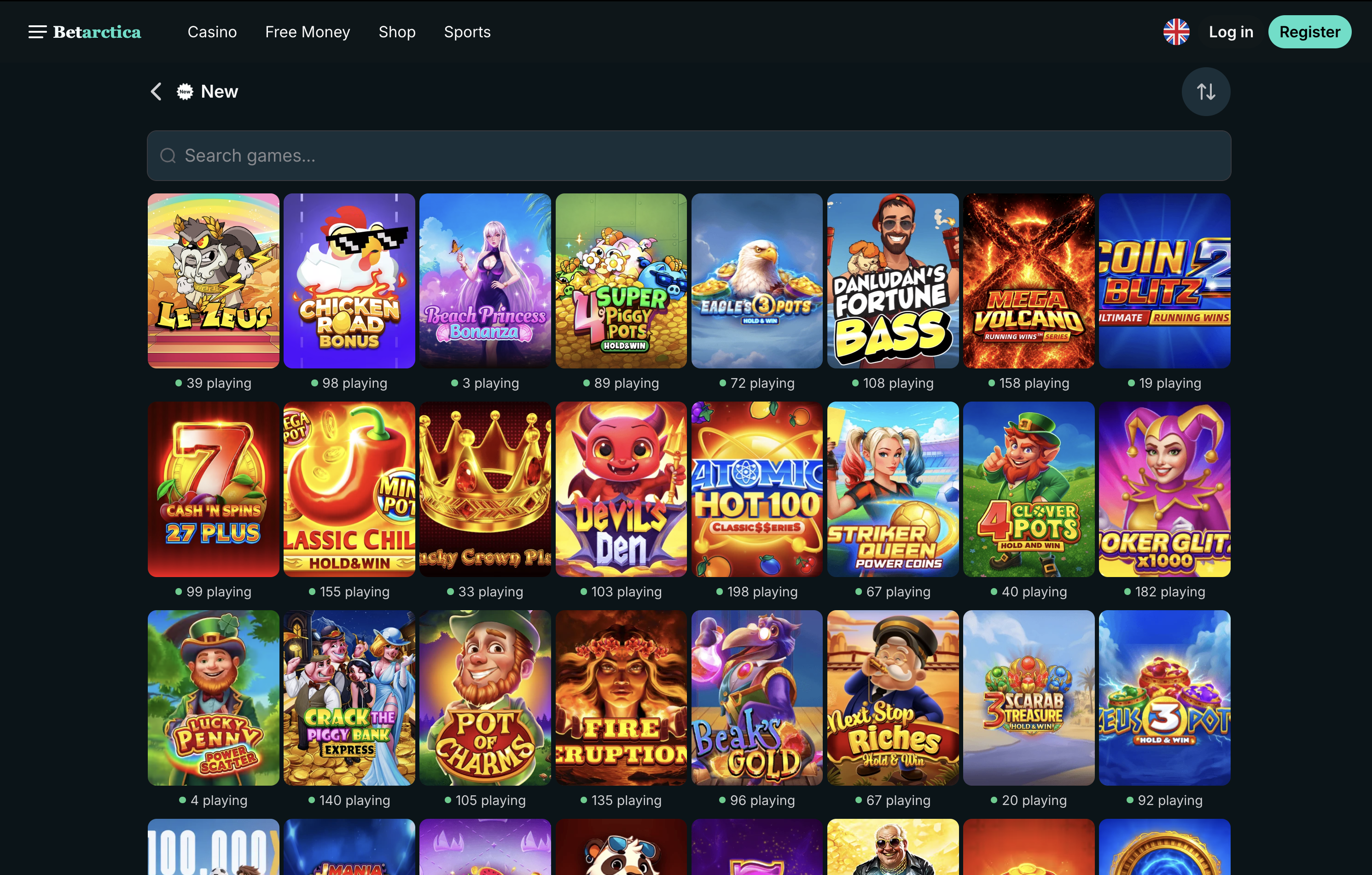 Betarctica Casino Games