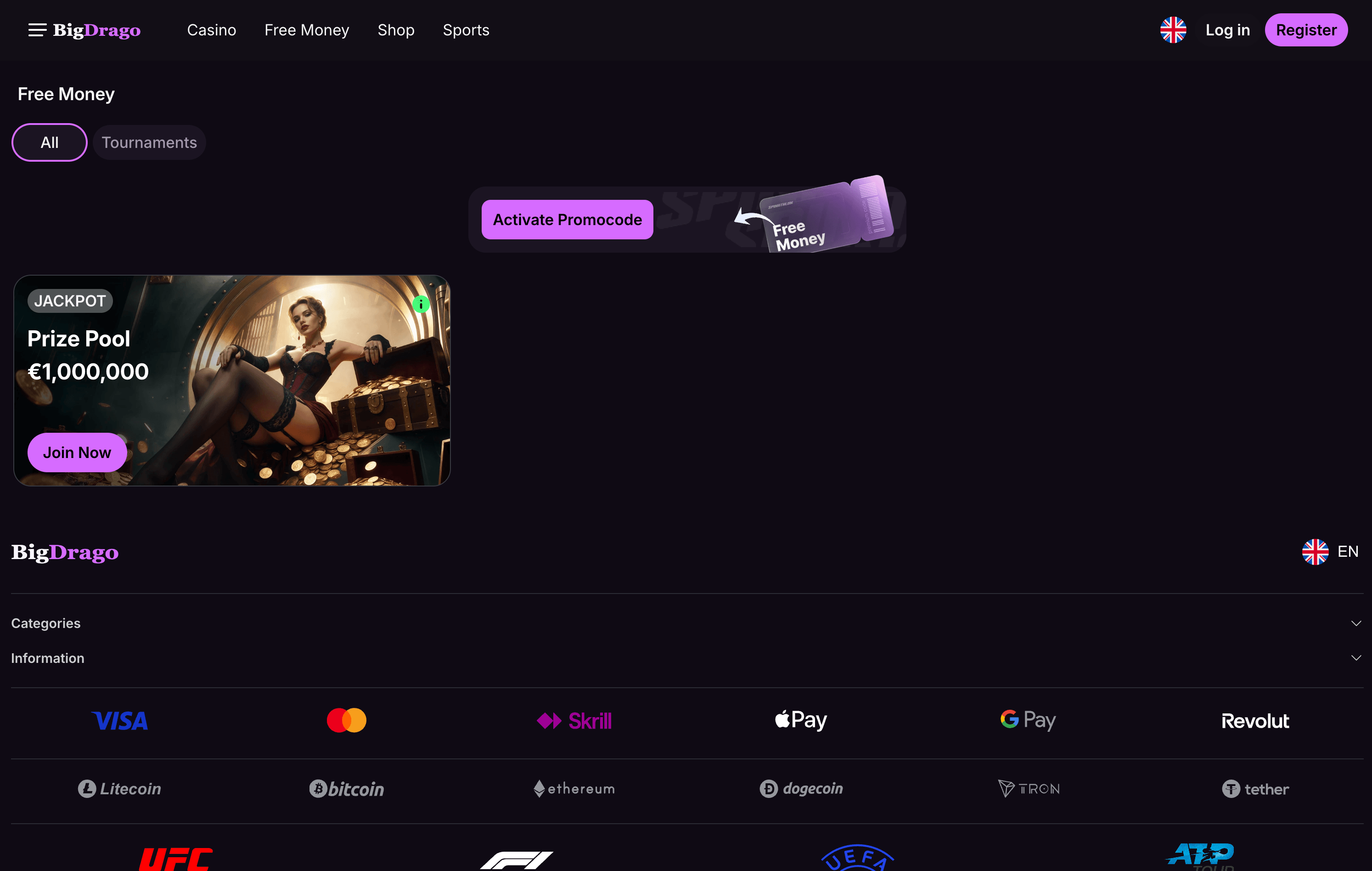 Big Drago Casino Bonuses