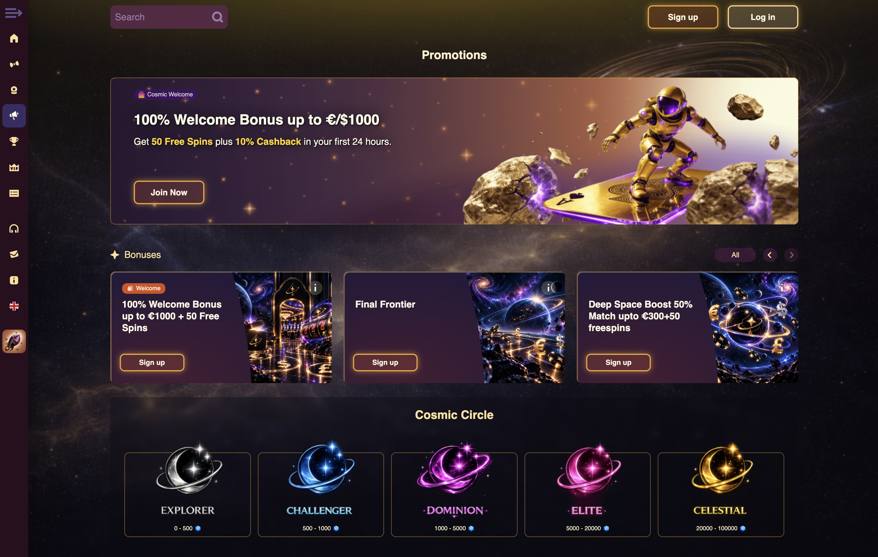 Cosmora Casino Bonuses