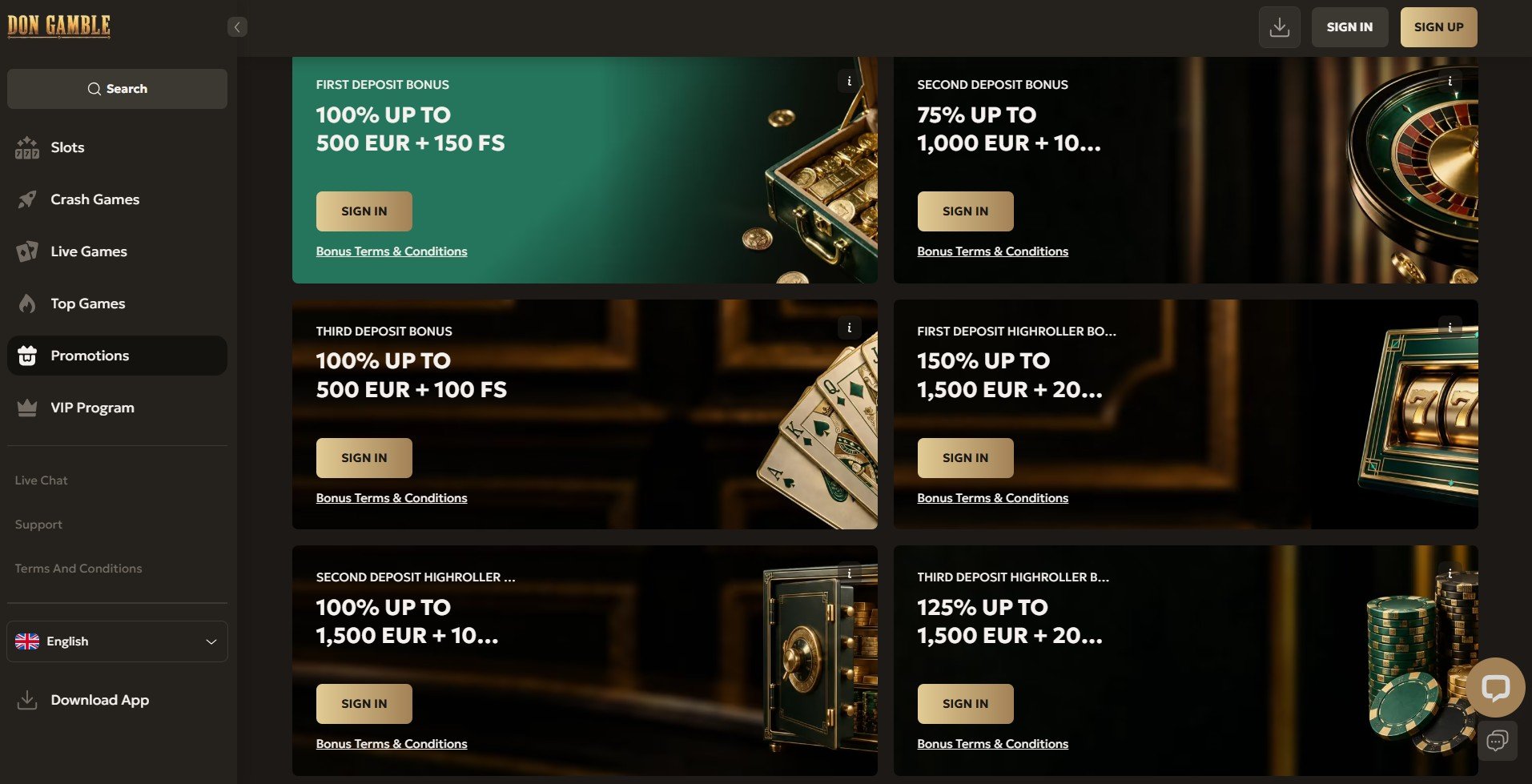 DonGamble Casino Promotions