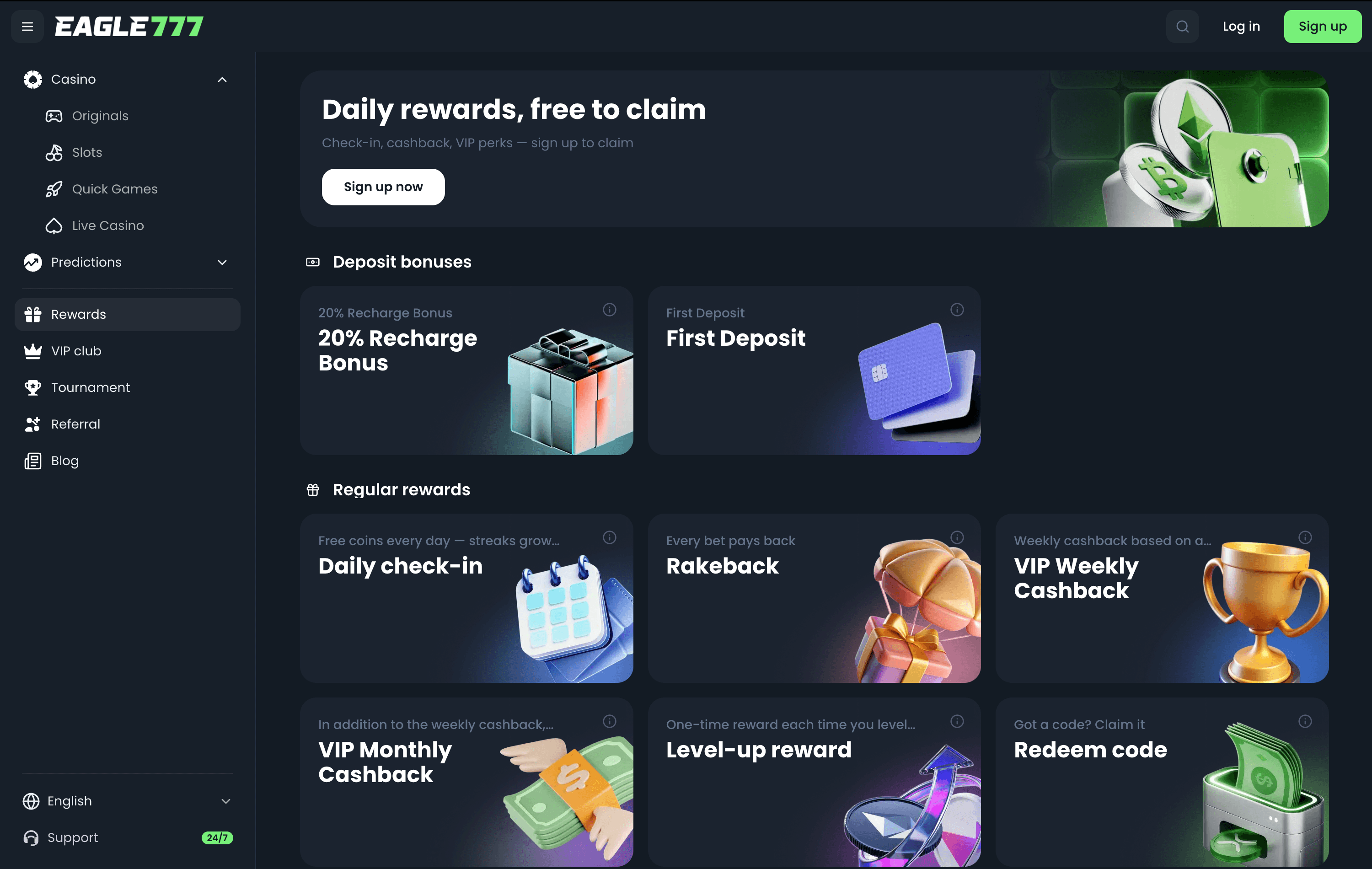 Eagle777 Casino Bonuses