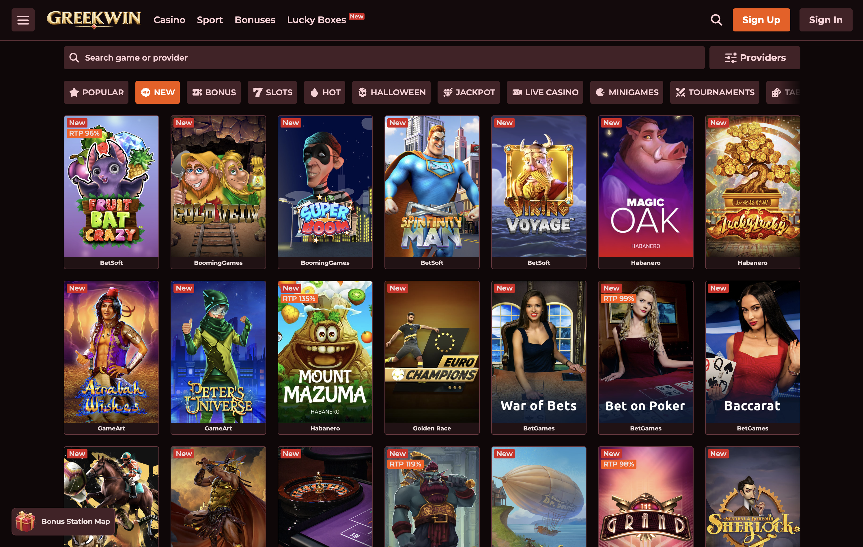 GreekWin Casino Games