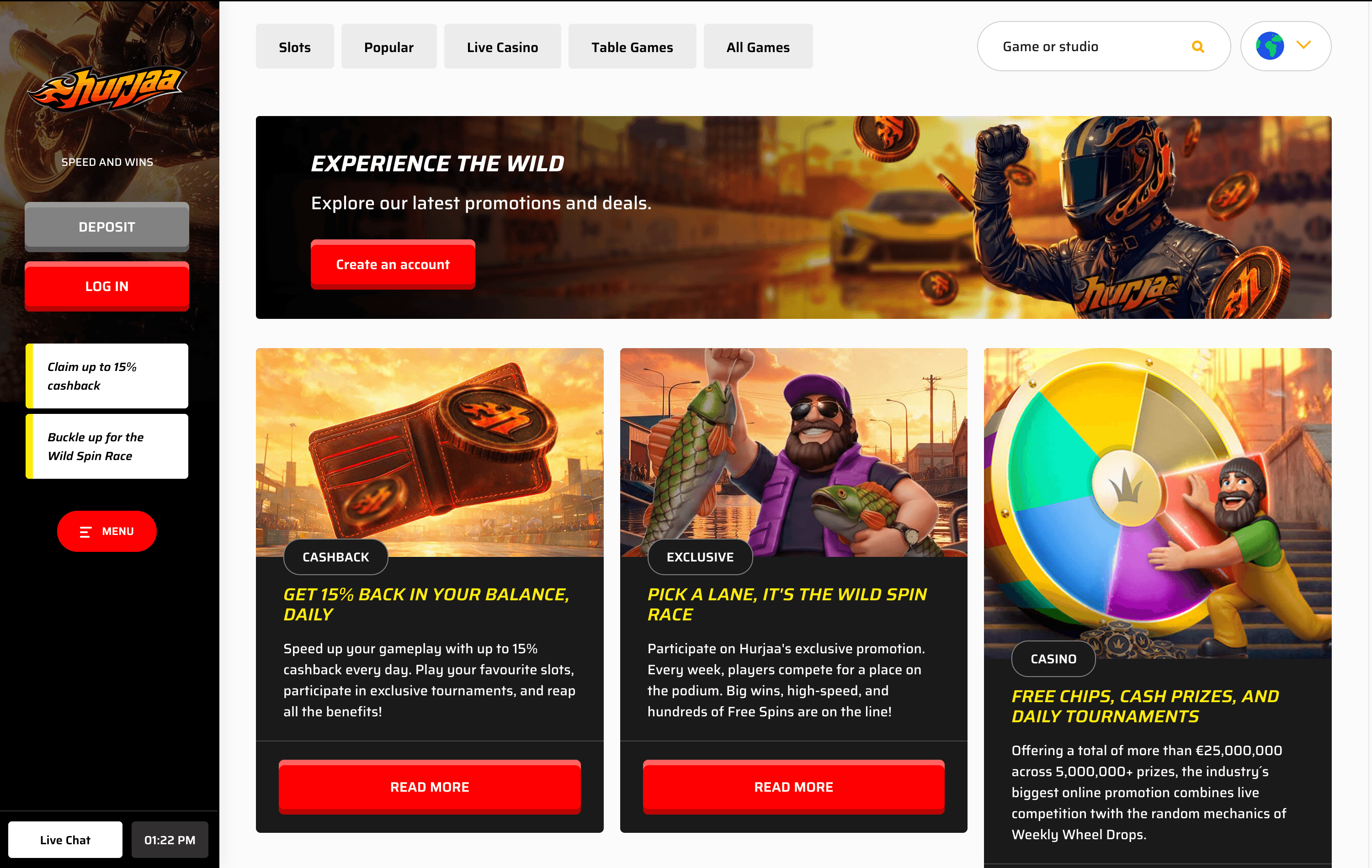 Hurjaa Casino Bonuses