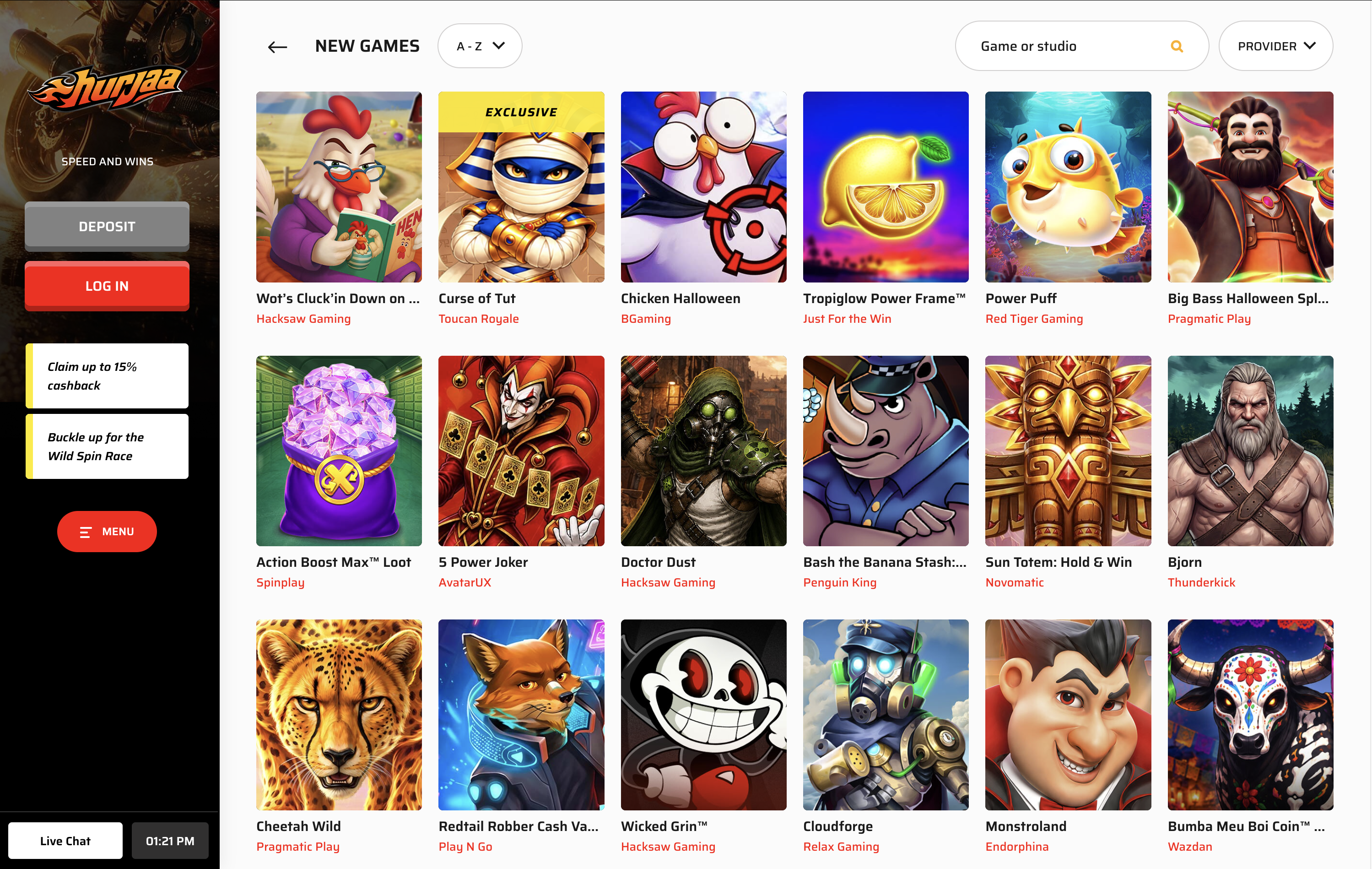 Hurjaa Casino Games