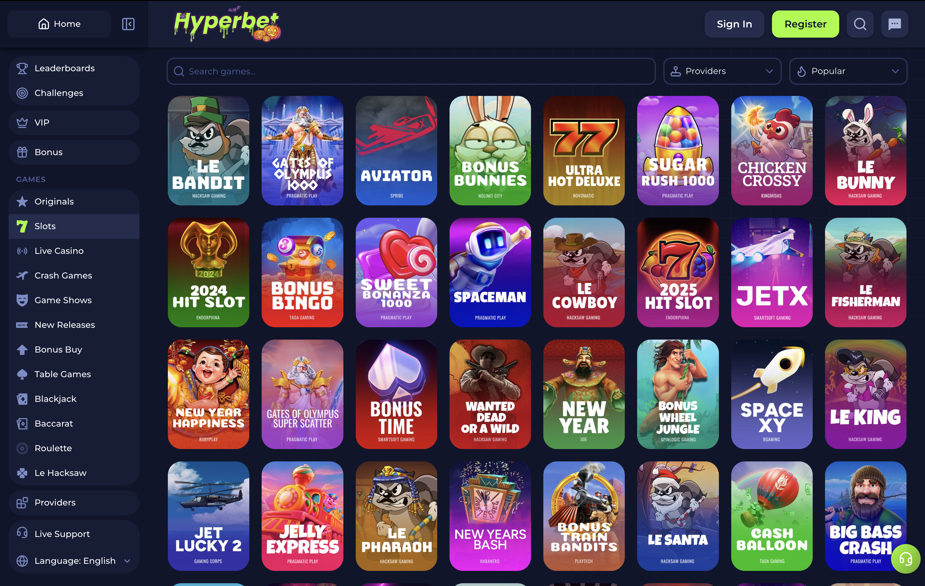 Hyperbet Casino Games