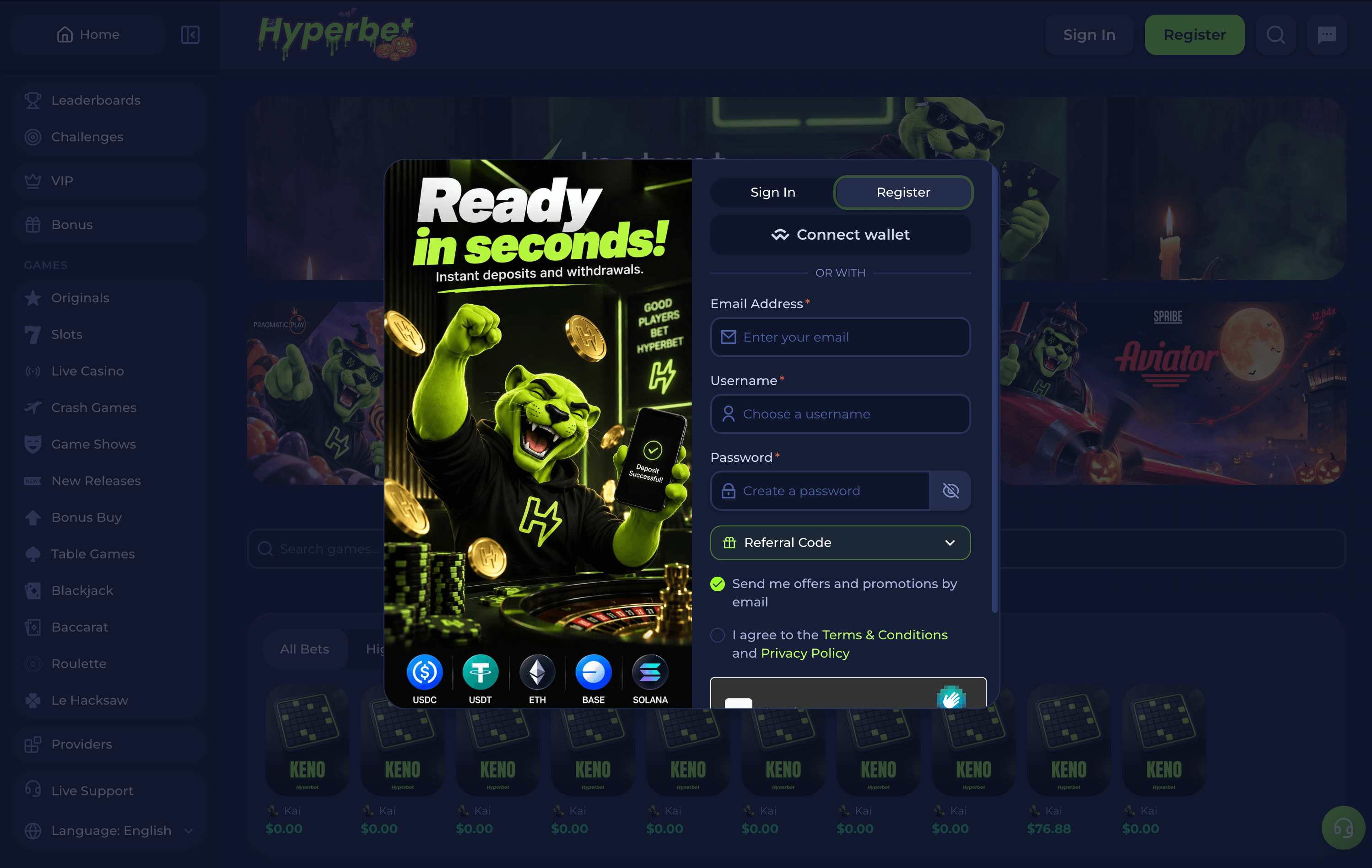 Hyperbet Casino Sign Up