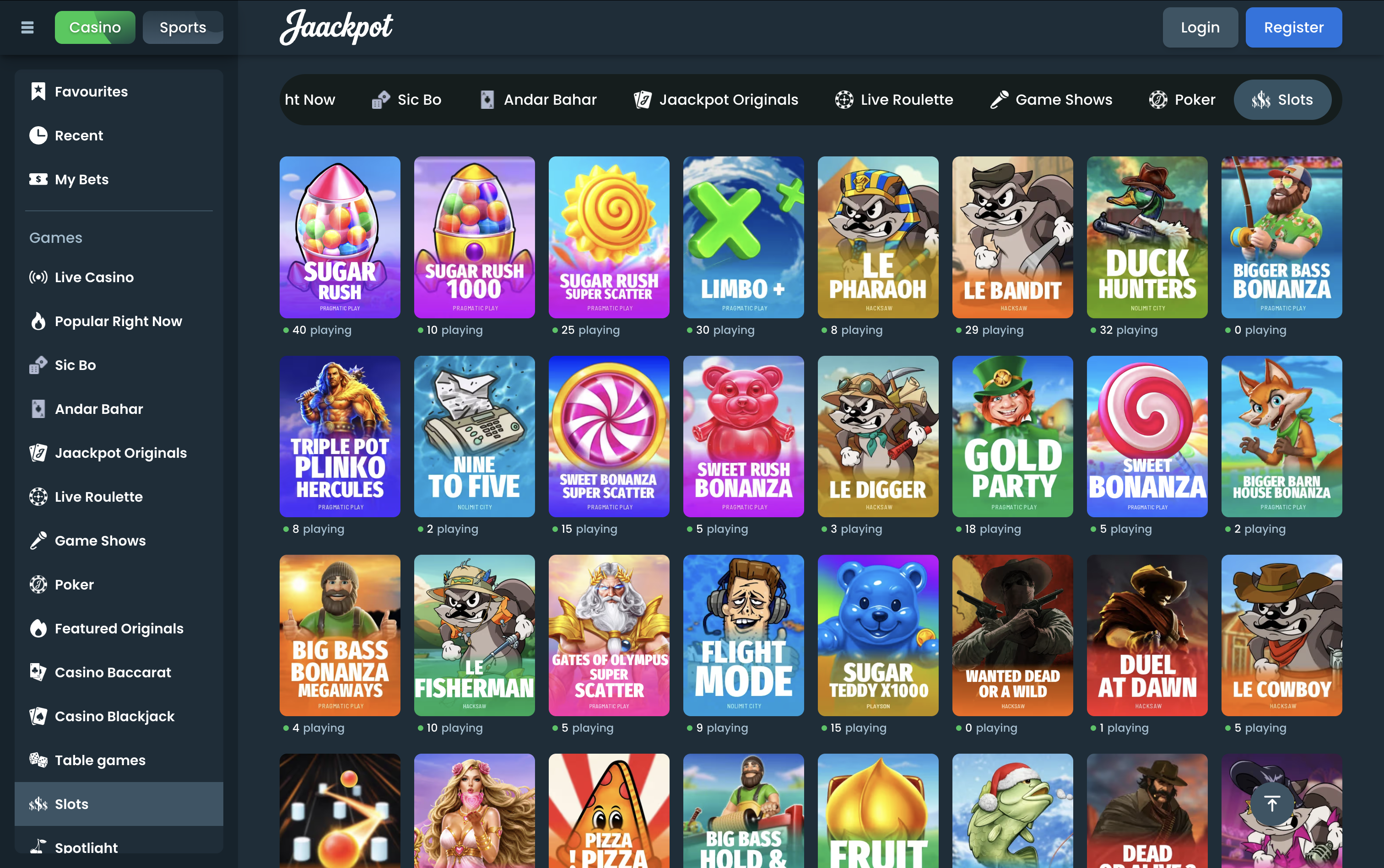 Jaackpot Casino Games