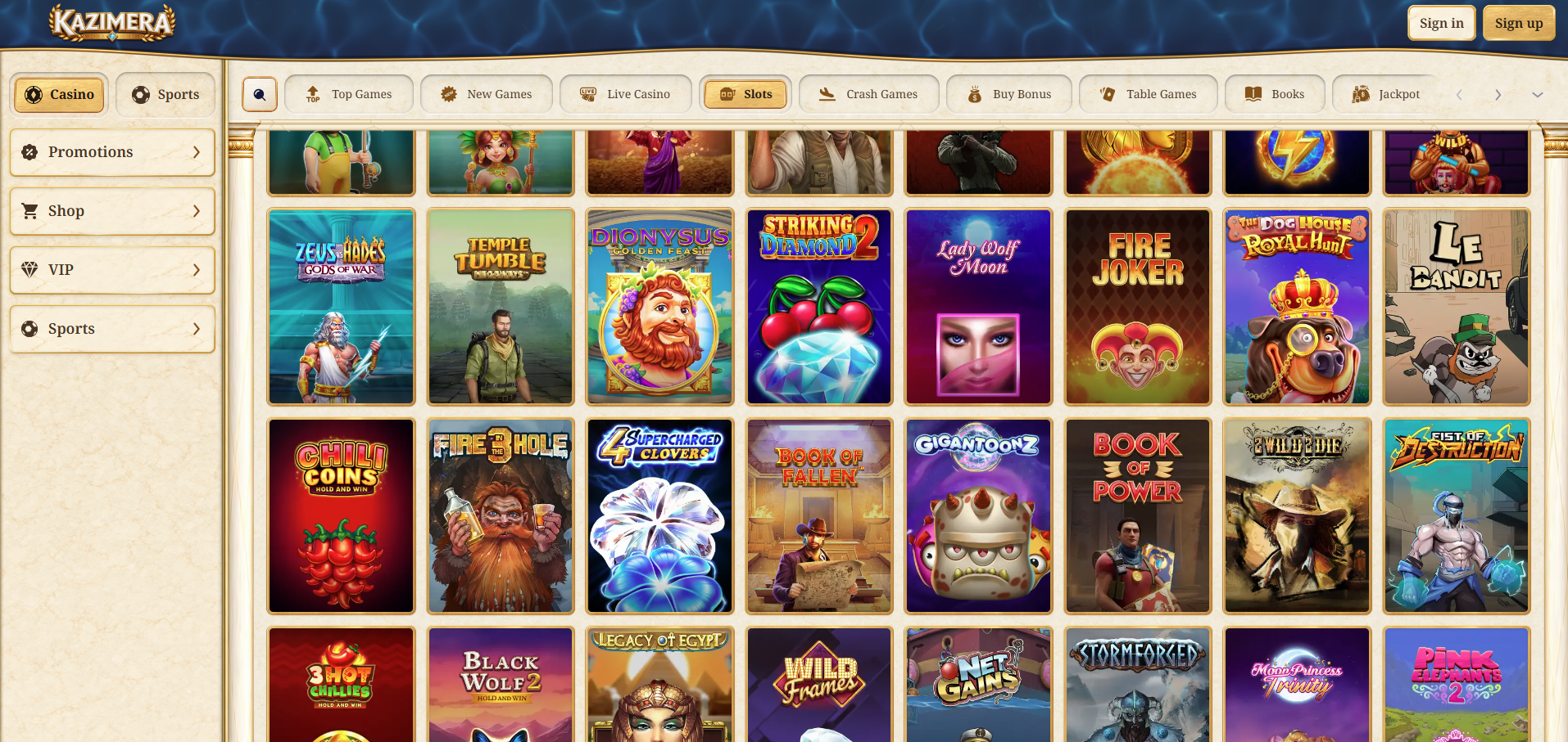 Kazimera Casino Games