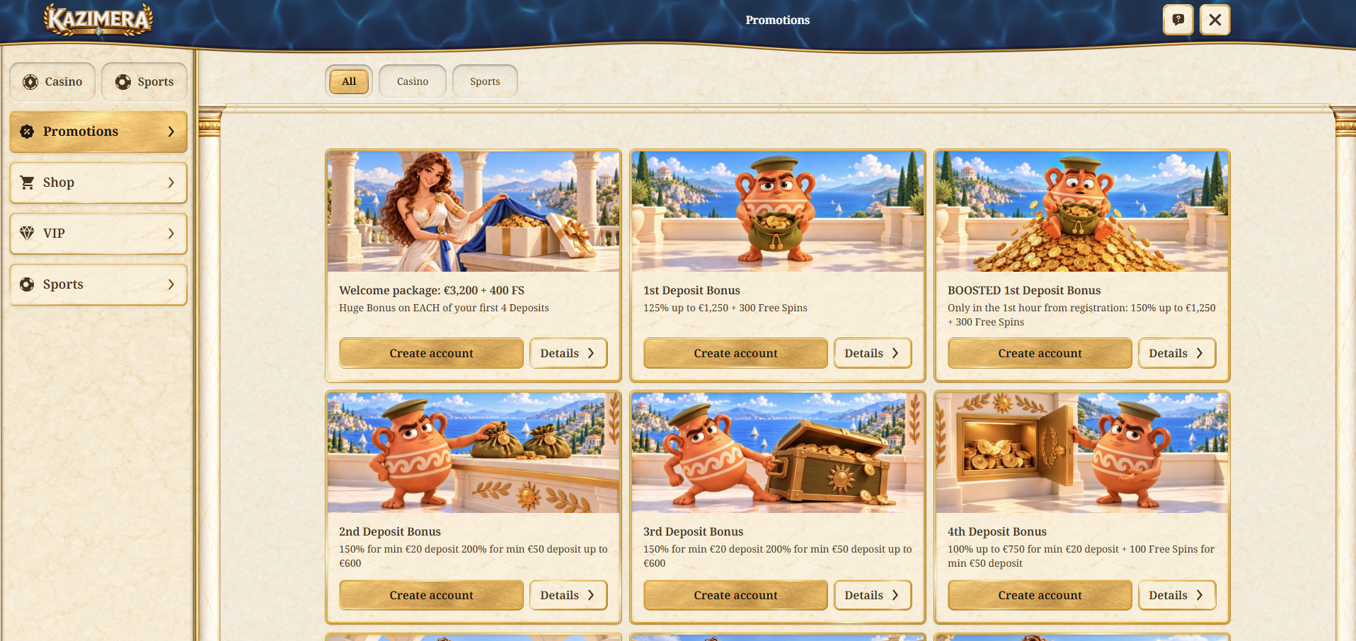 Kazimera Casino Promotions