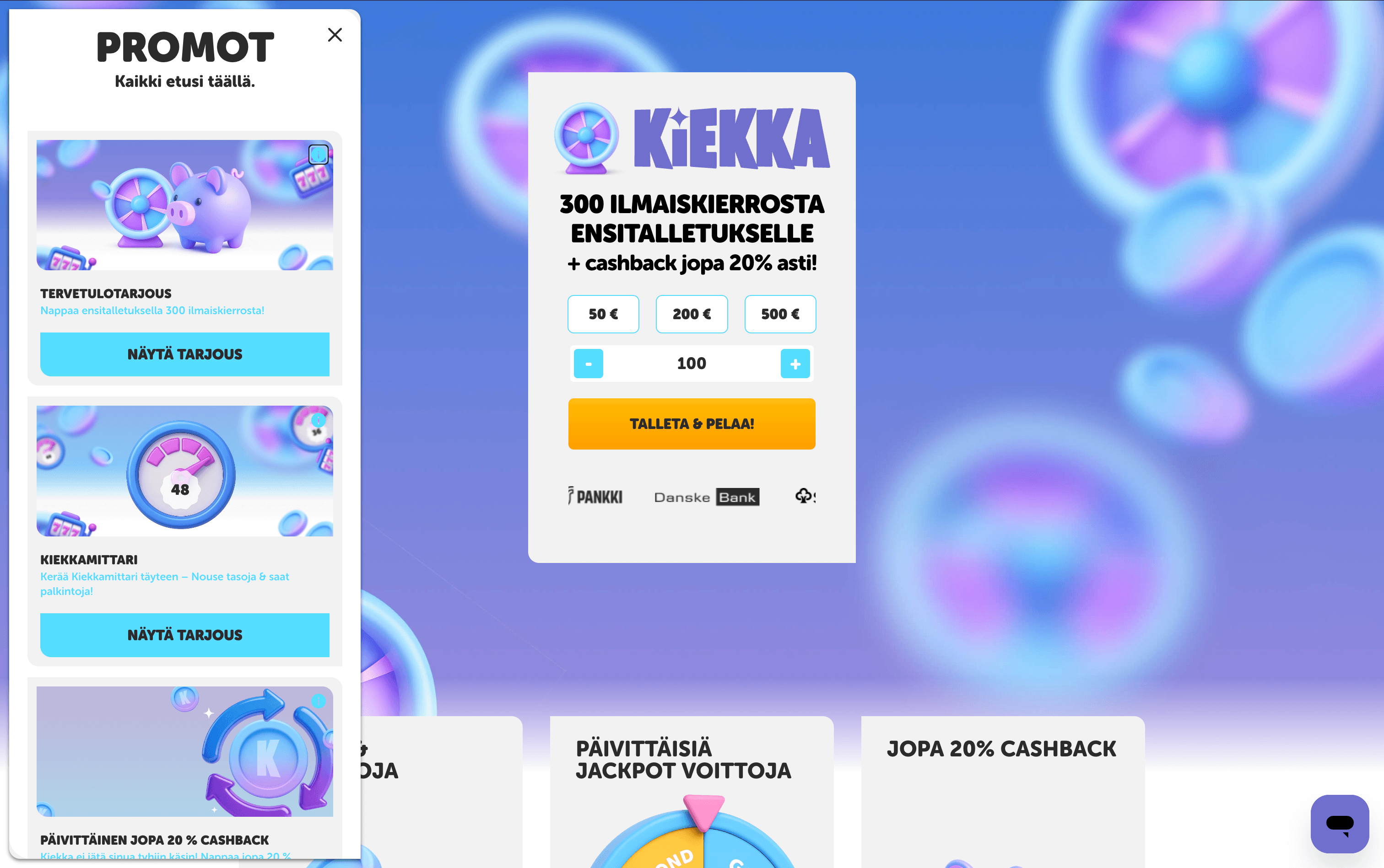 Kiekka Casino Bonuses