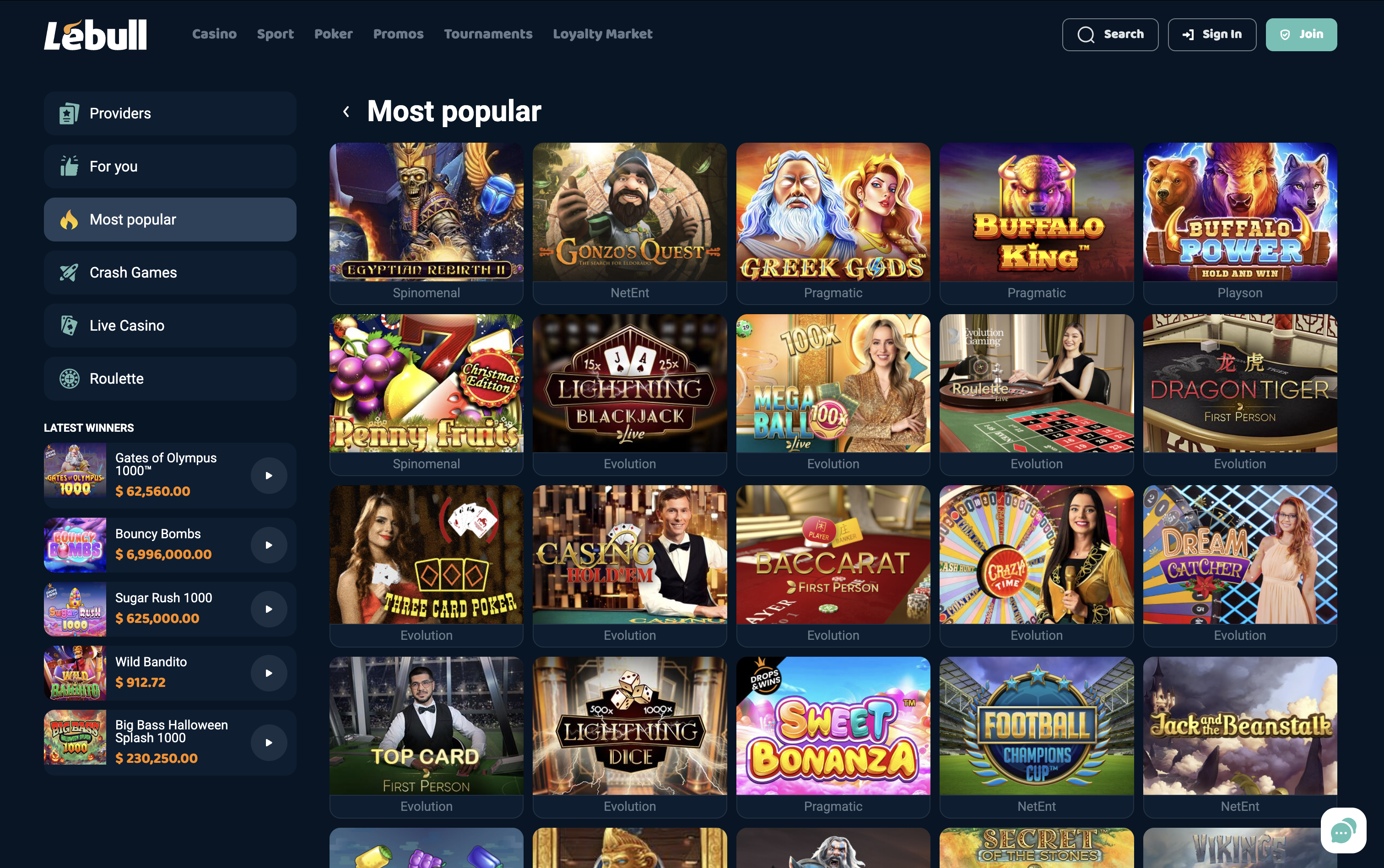 Lebull Casino Games