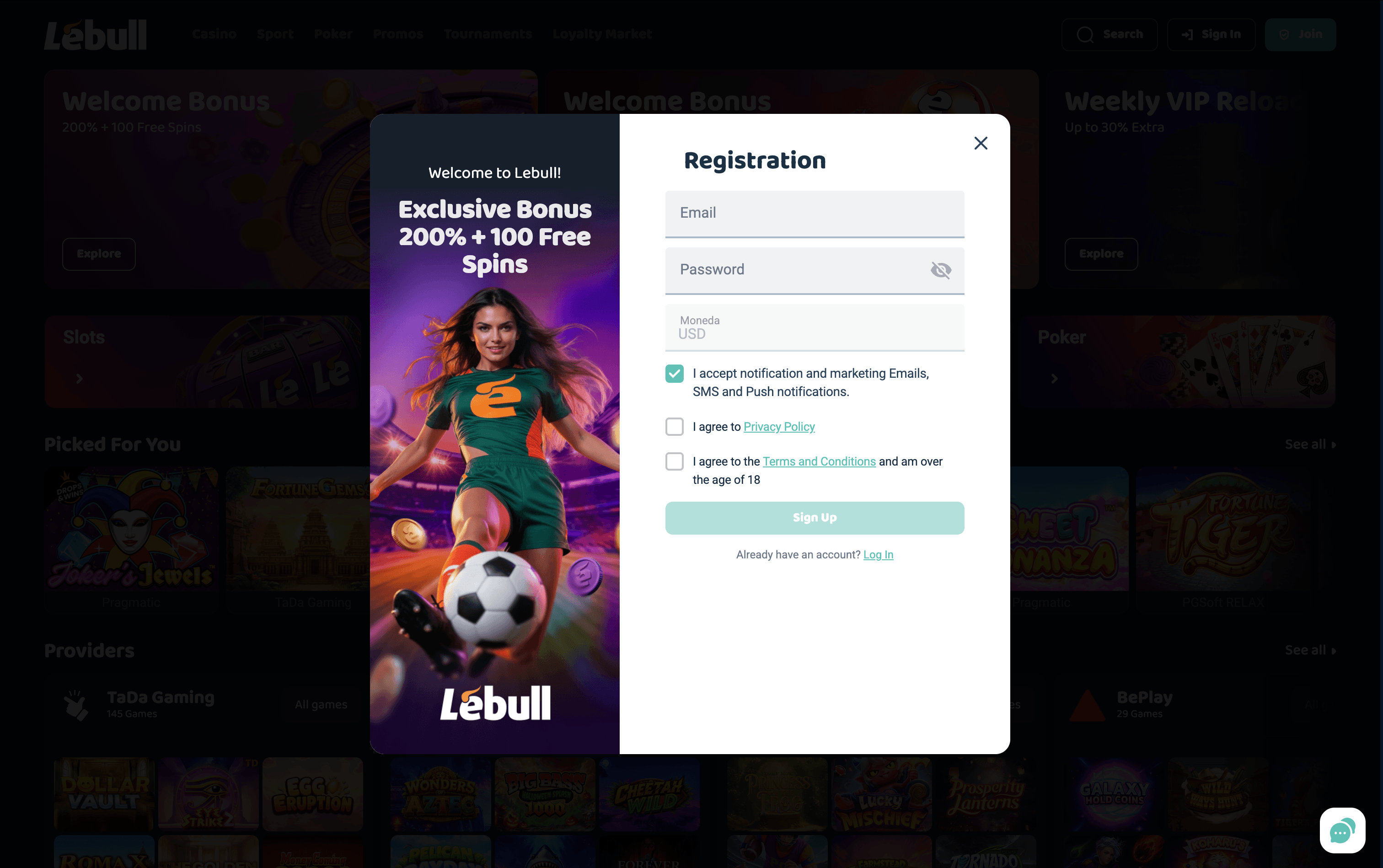 Lebull Casino Sign Up