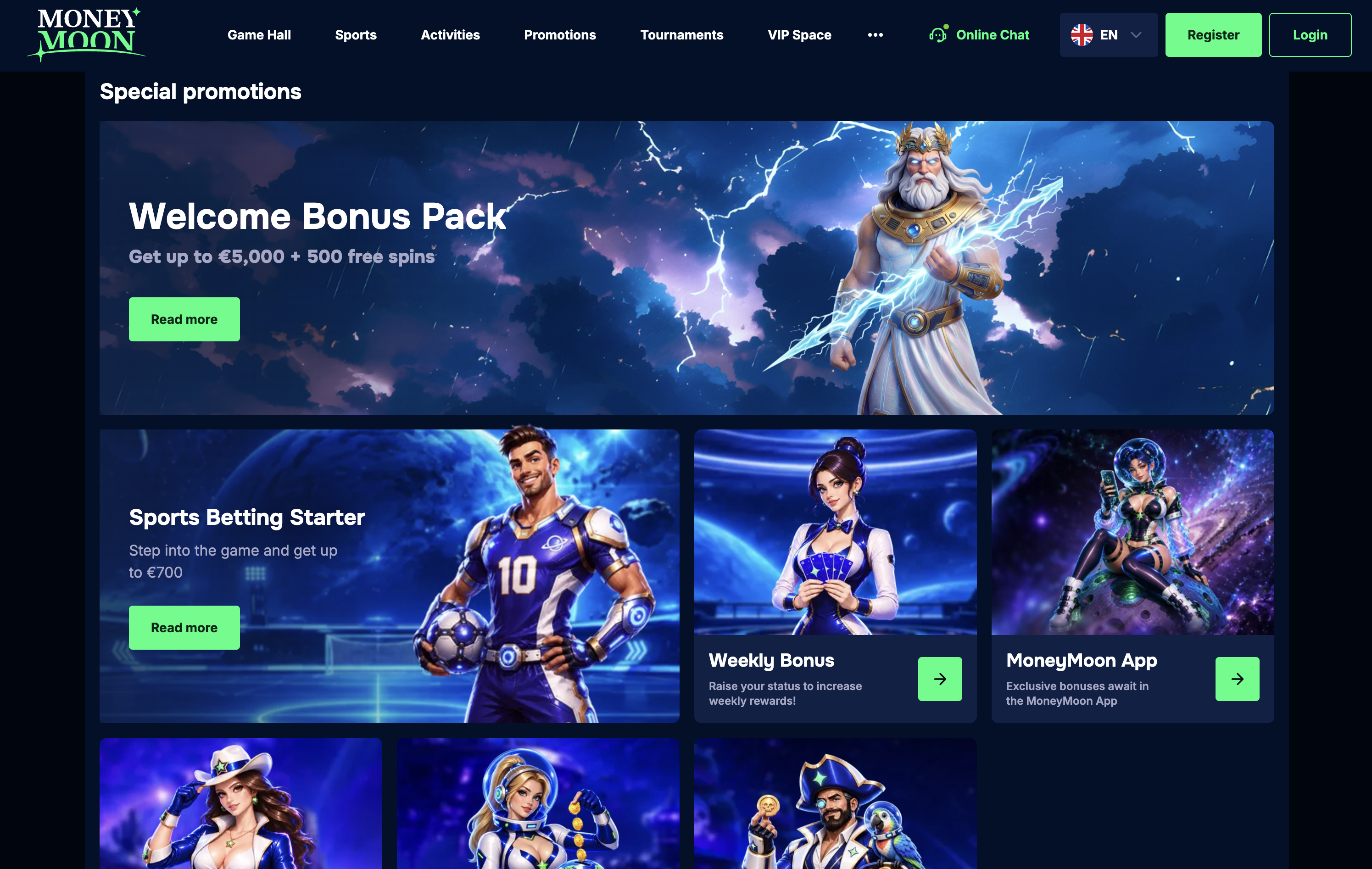 Moneymoon Casino Bonuses