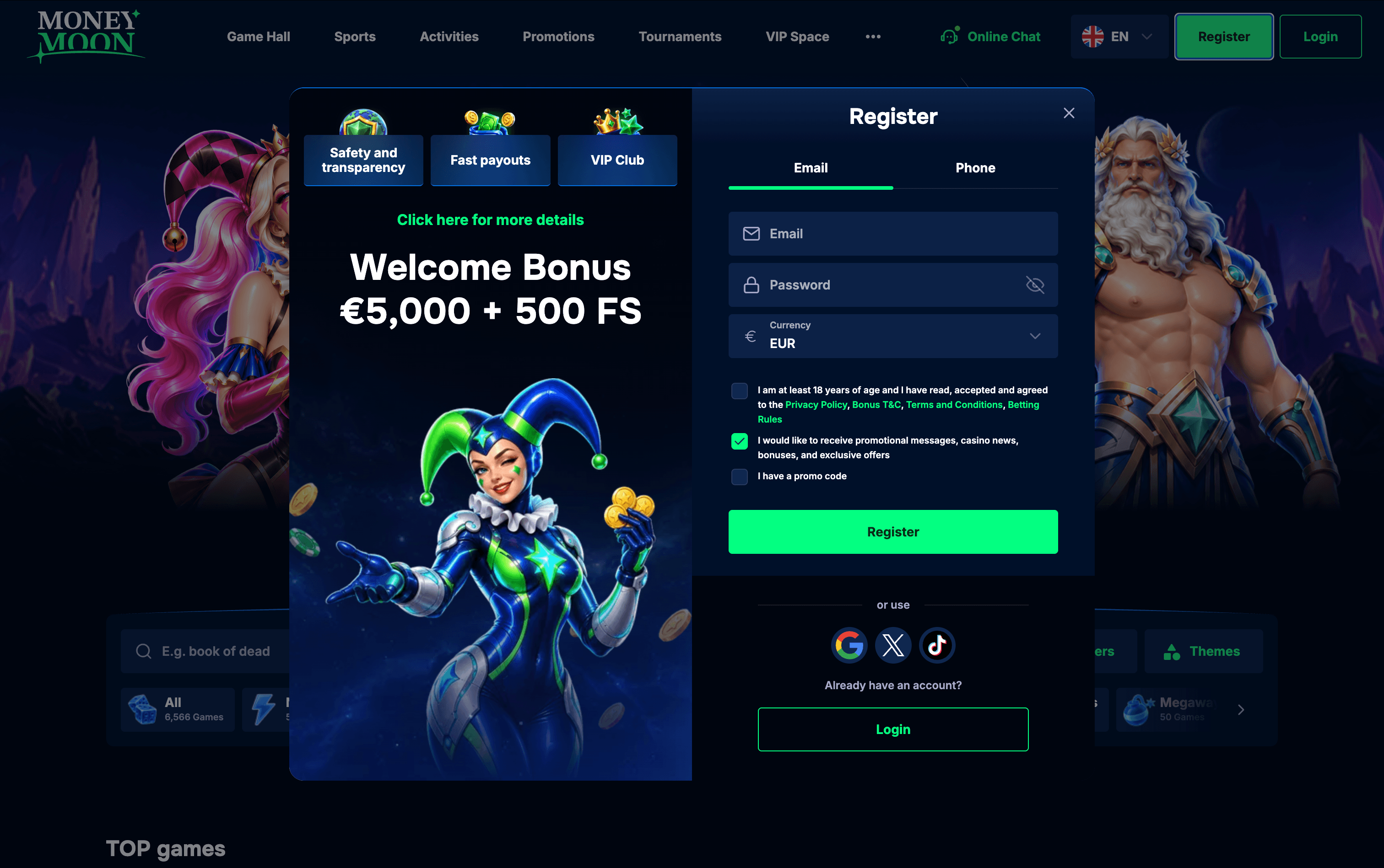 Moneymoon Casino Sign Up