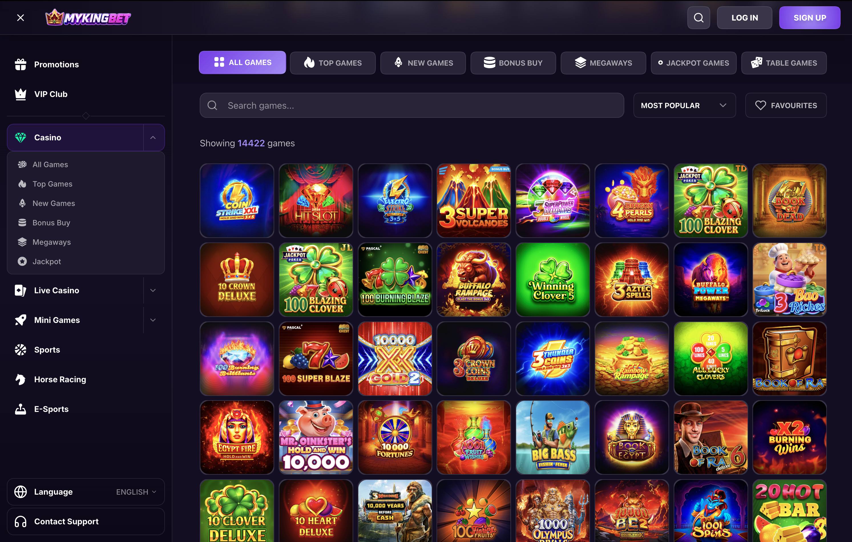 MyKingBet Casino Games