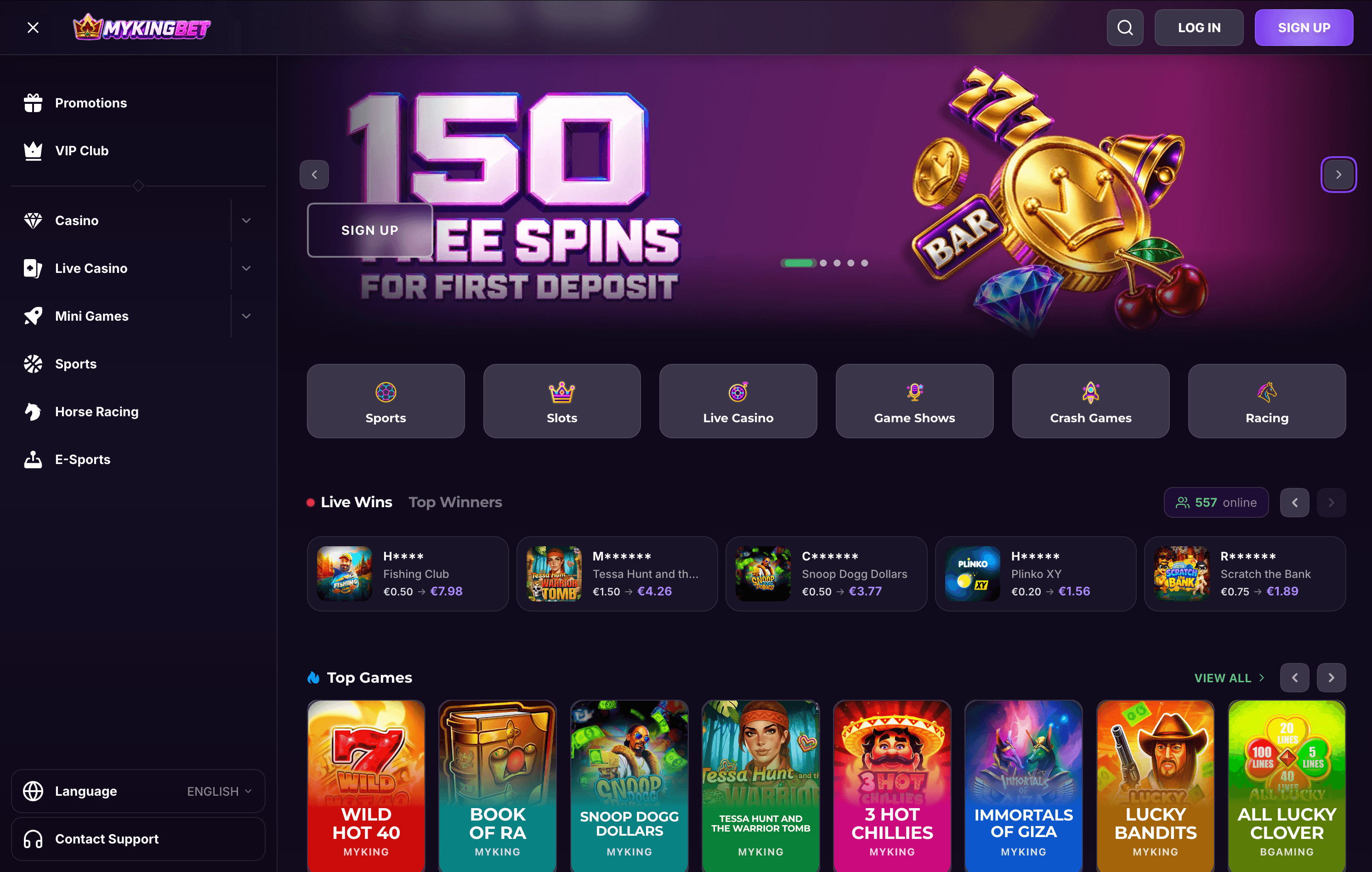 MyKingBet Casino Lobby
