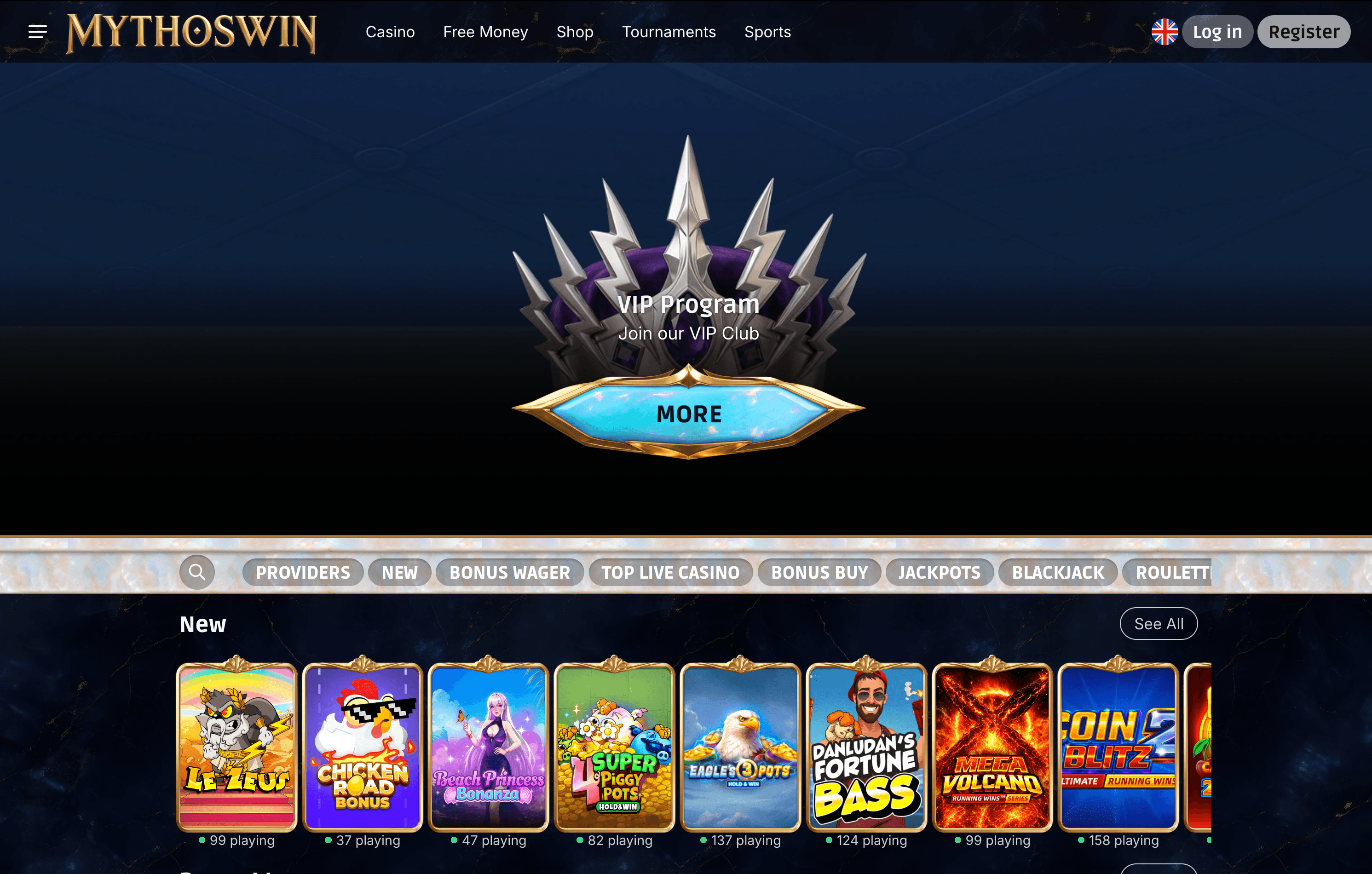MythosWin Casino Lobby
