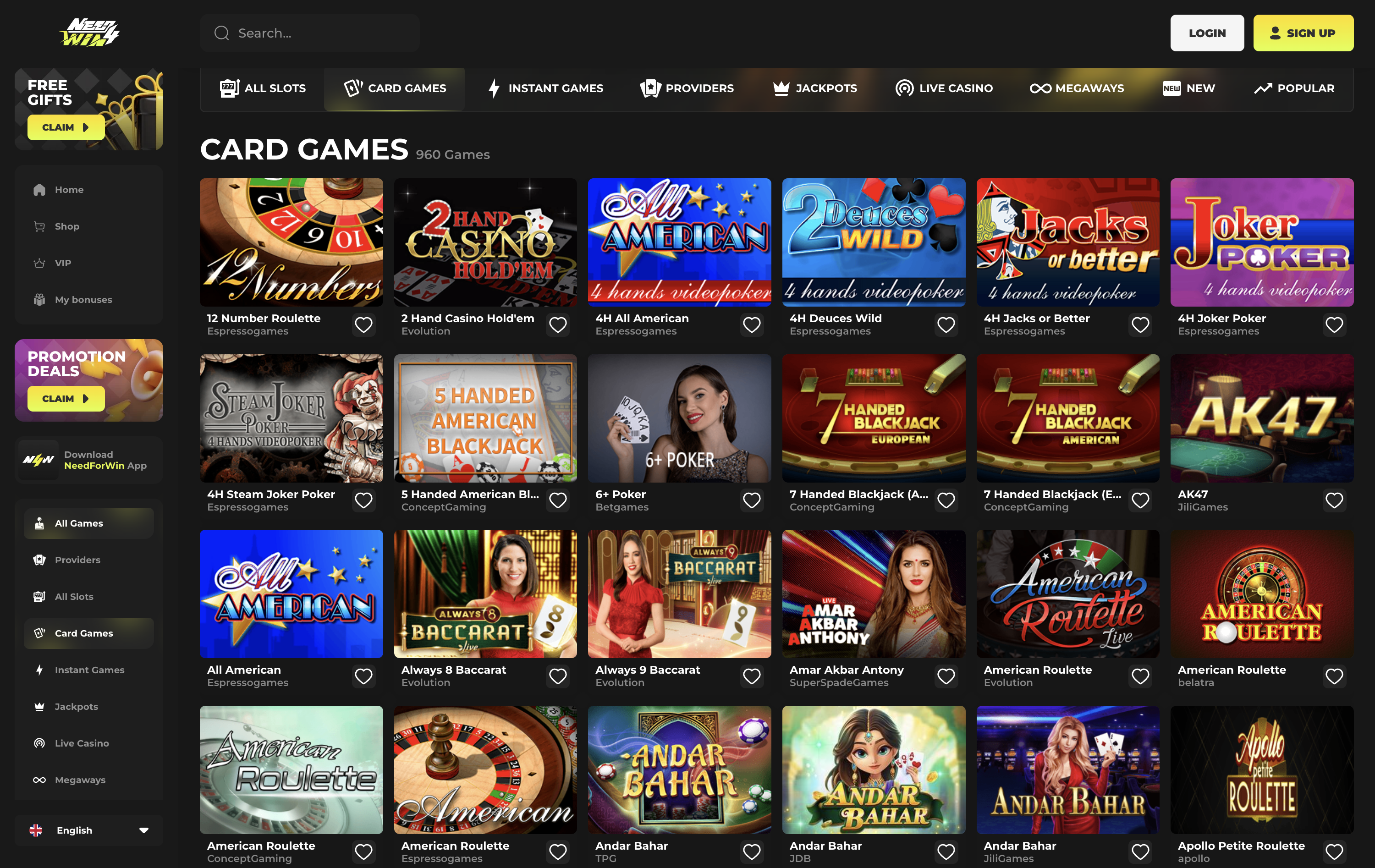 Need4Win Casino Games