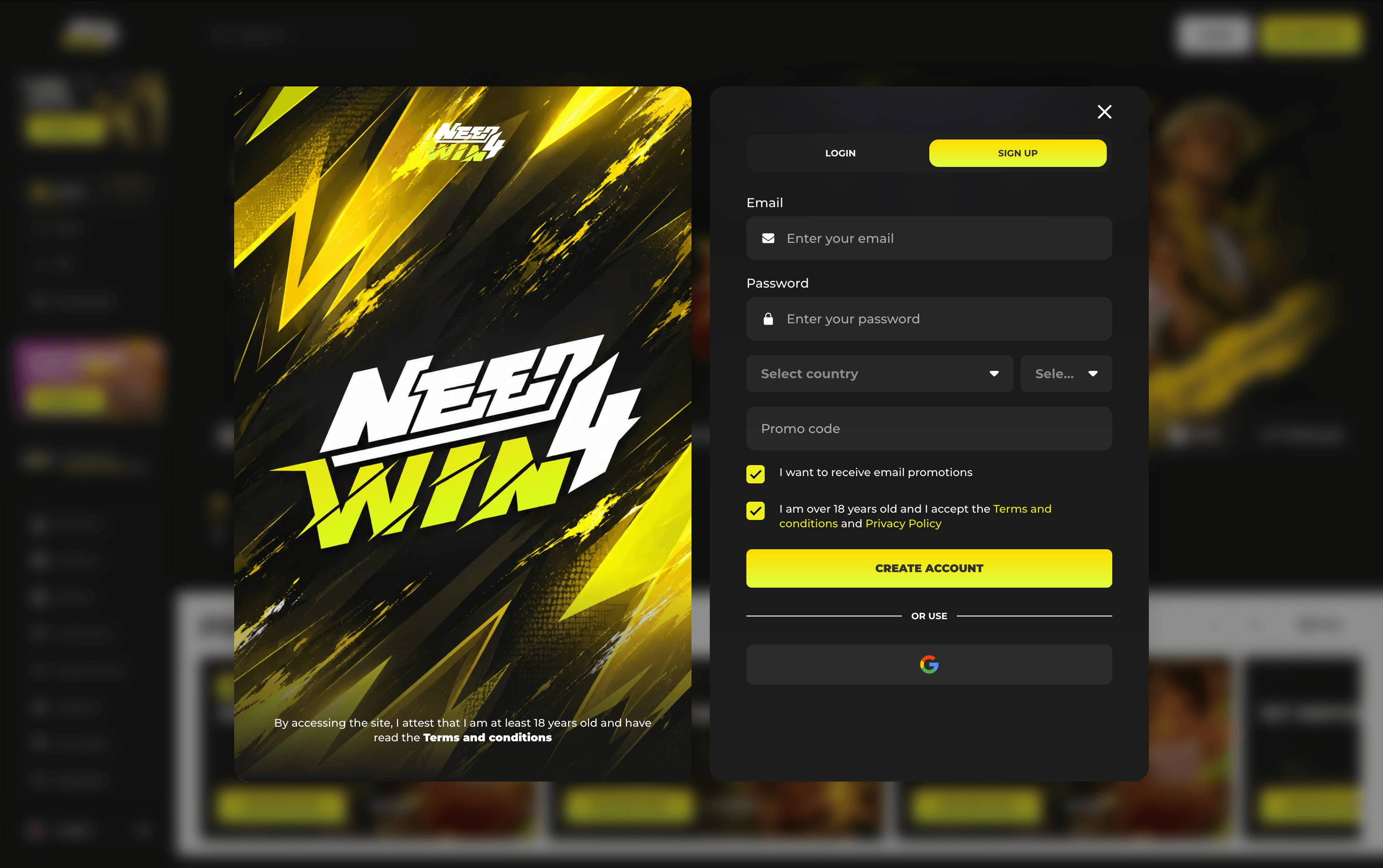 Need4Win Casino Sign Up