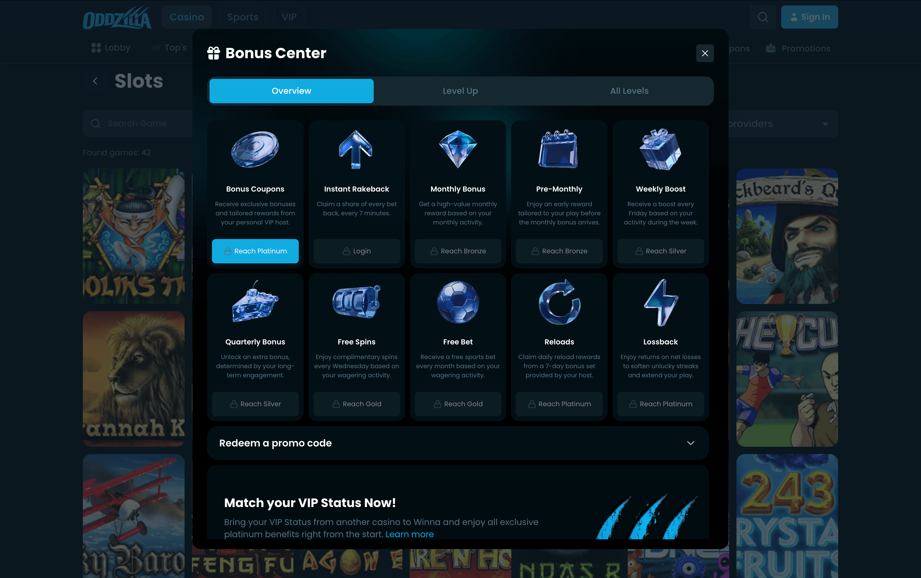 Oddzila Casino Bonuses