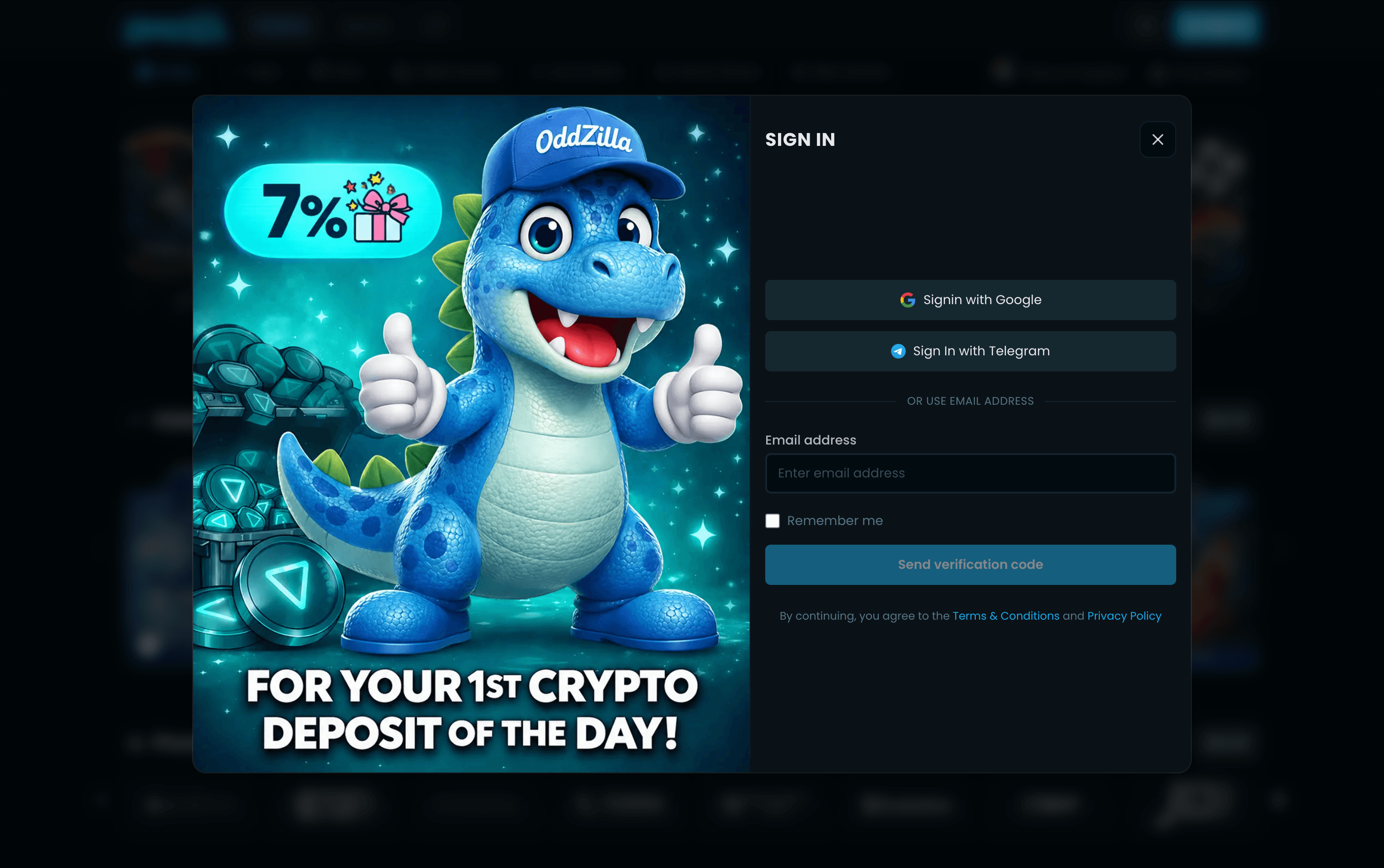 Oddzila Casino Sign Up
