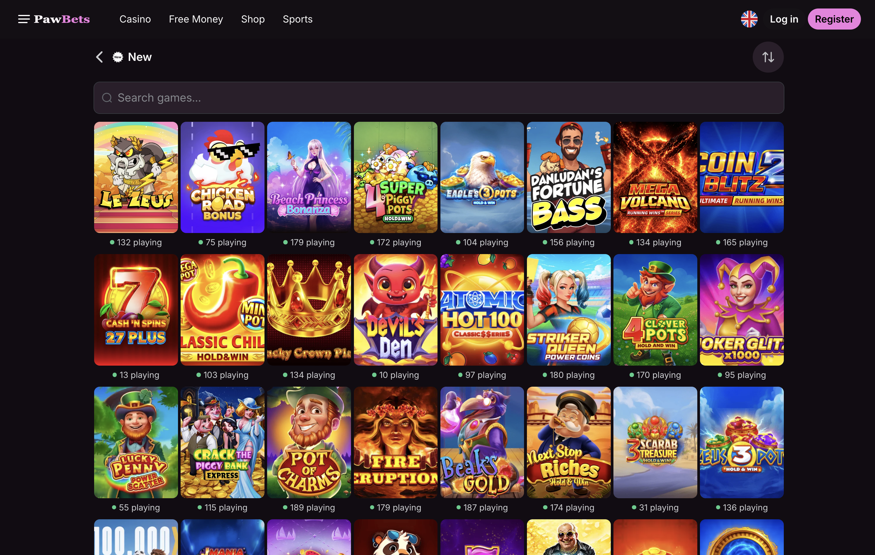 Pawbets Casino Games
