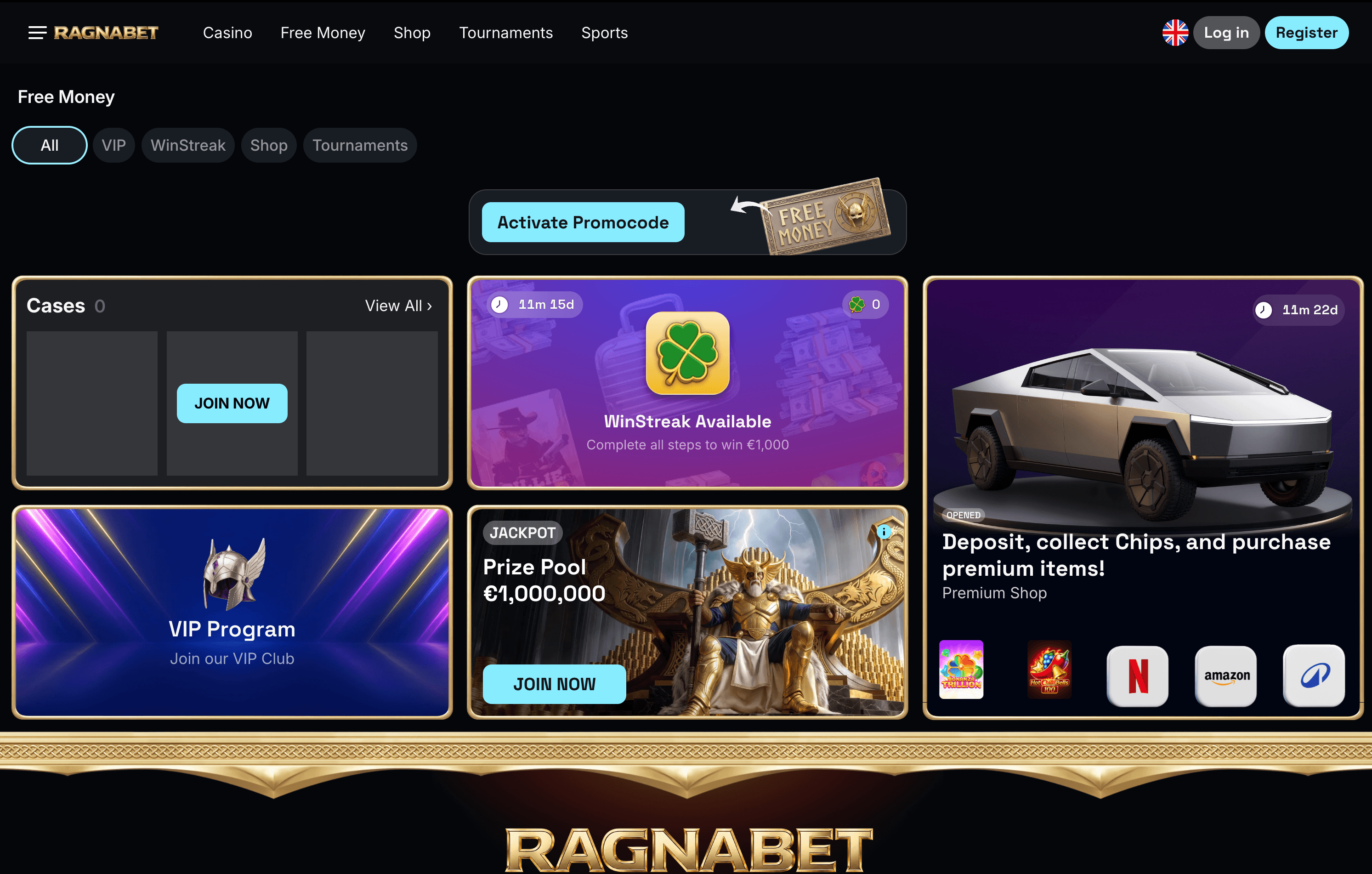 Ragnabet Casino Bonuses