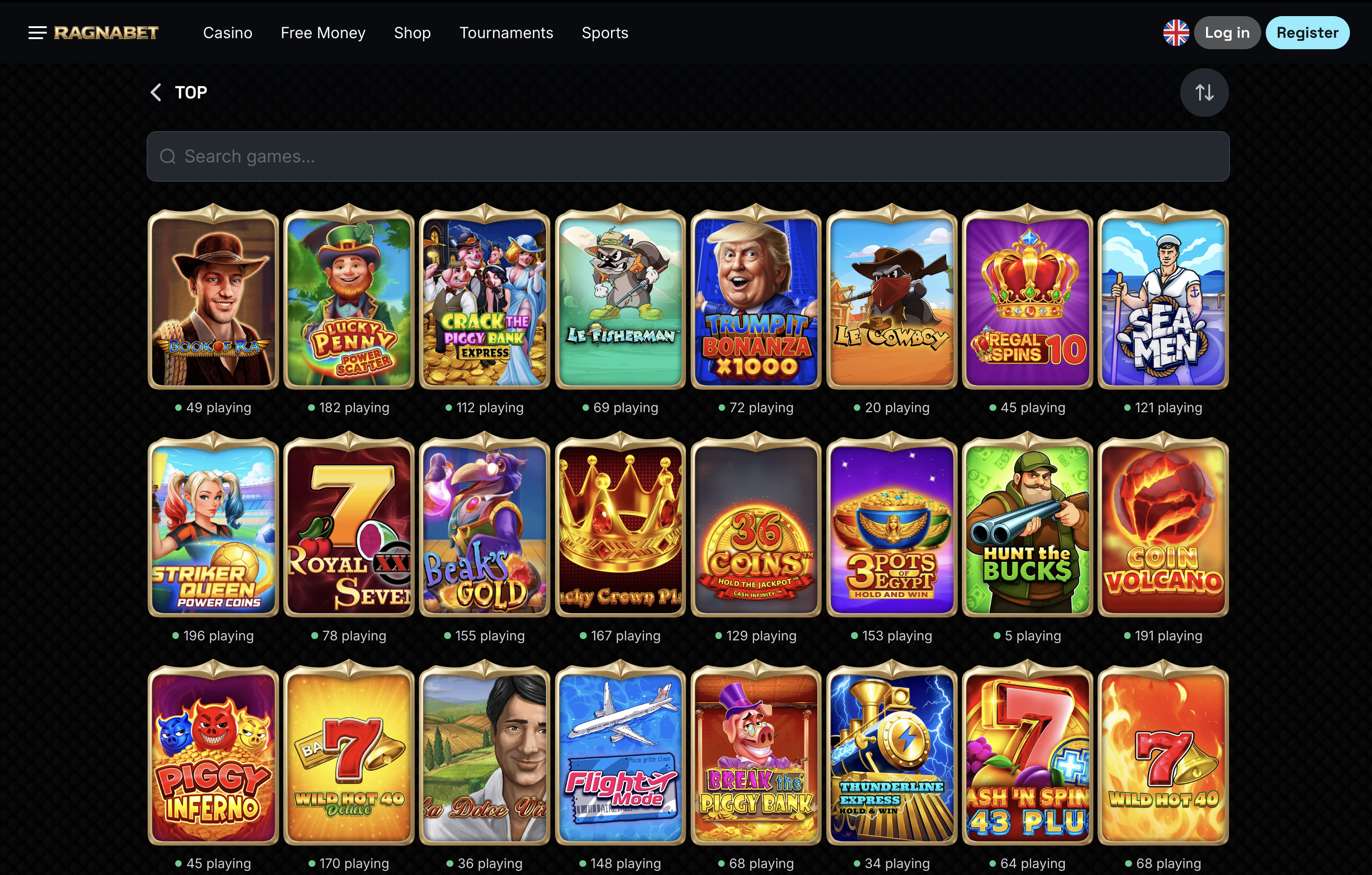 Ragnabet Casino Games