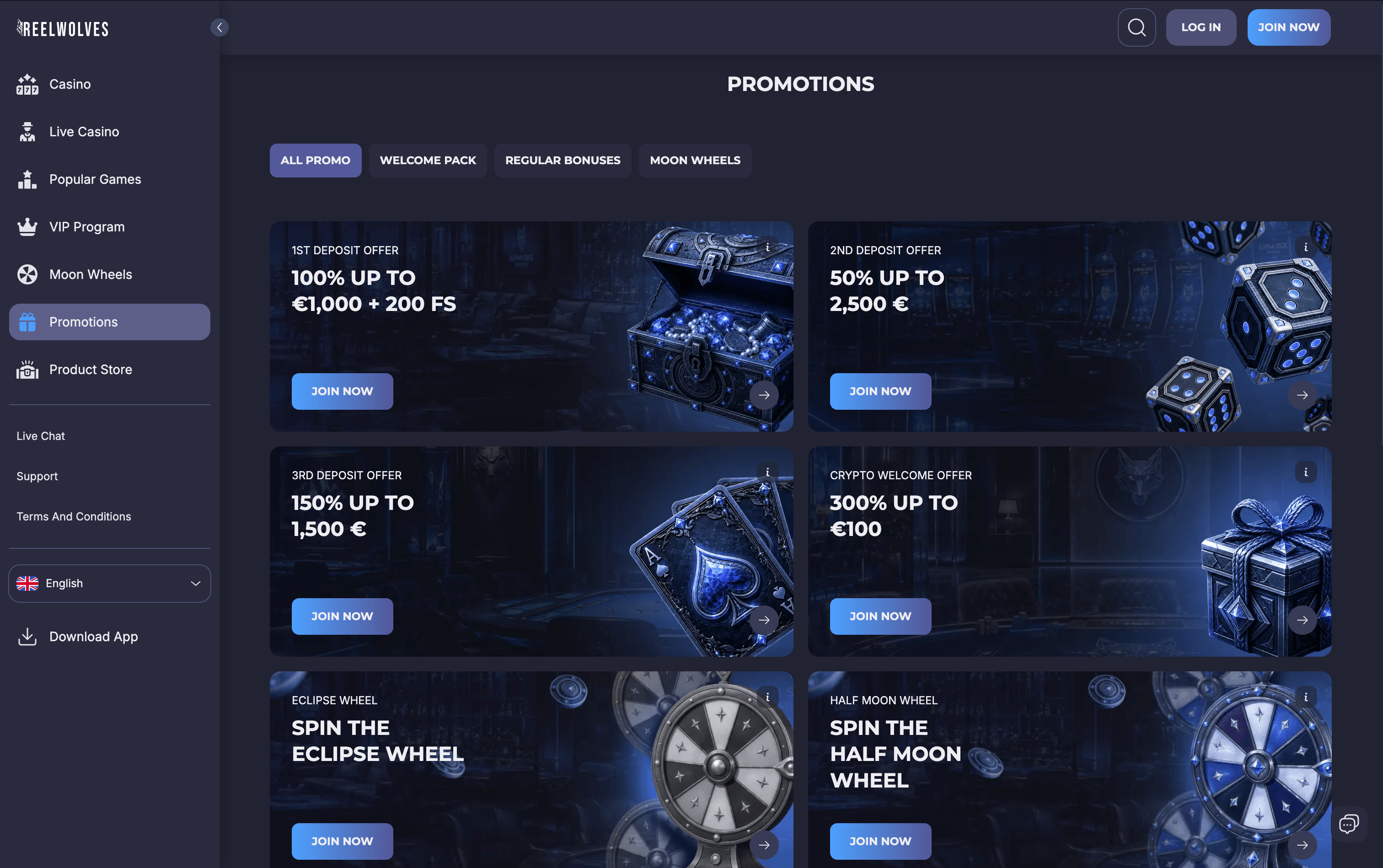 ReelWolves Casino Bonuses