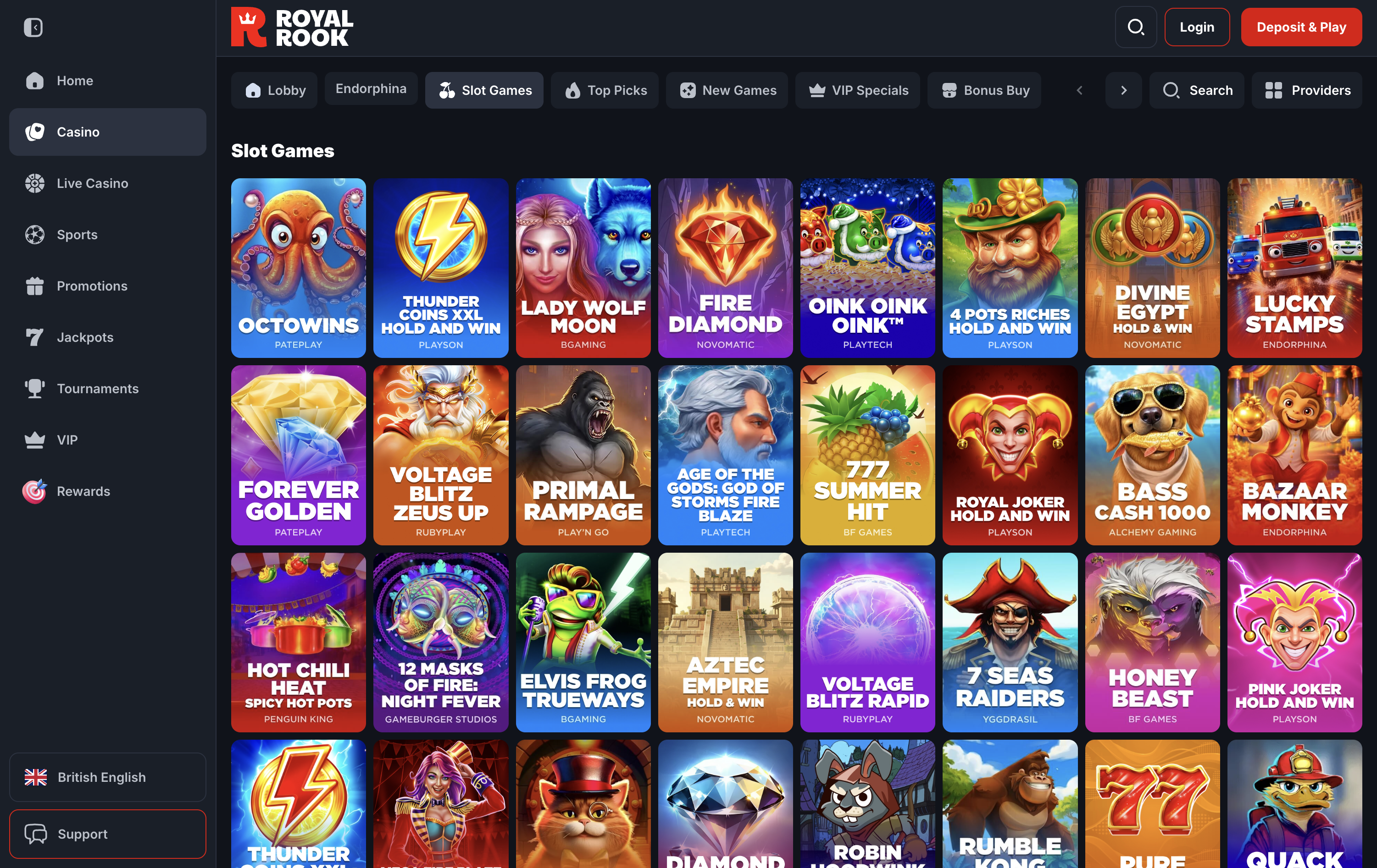 RoyalRook Casino Games