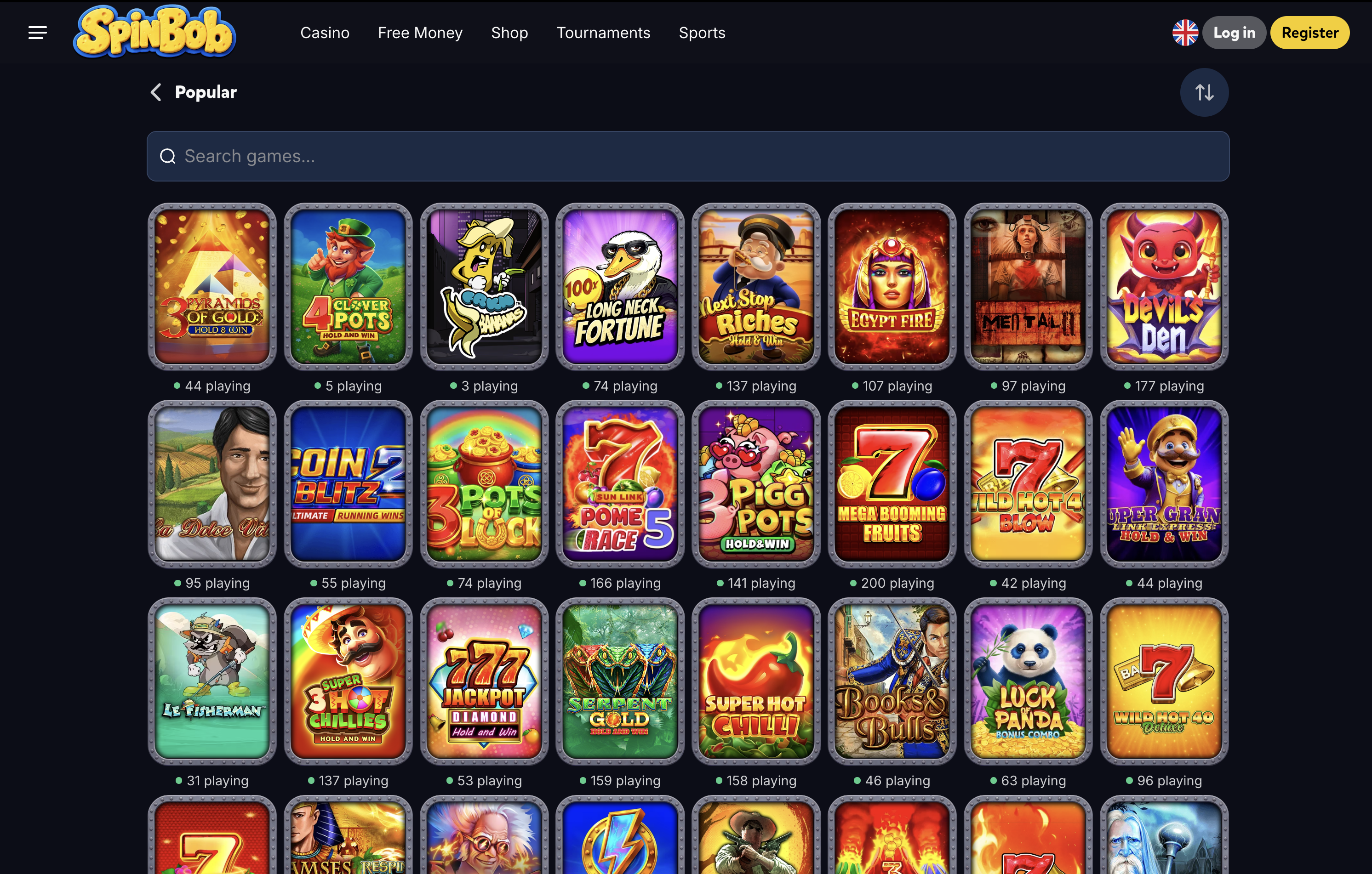 SpinBob Casino Games