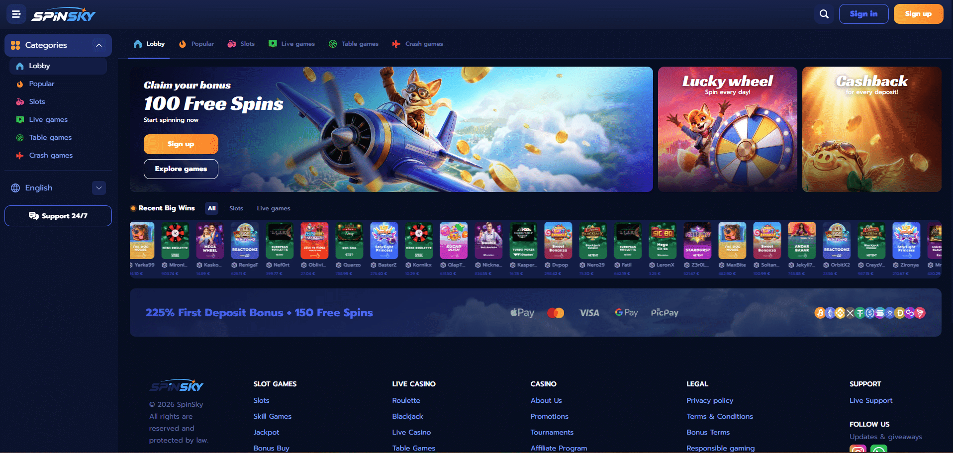 SpinSky Casino Review