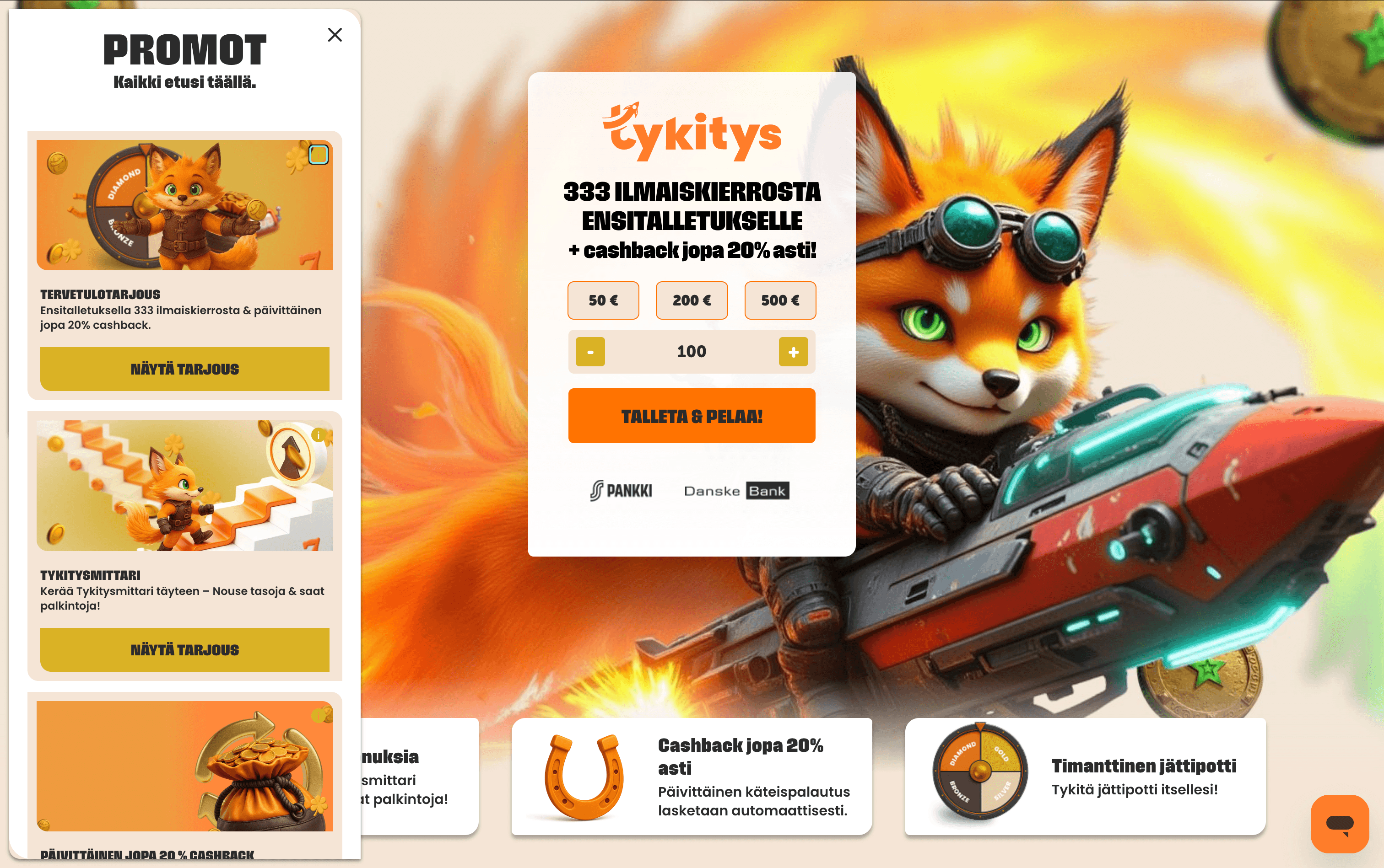 Tykitys Casino Bonuses
