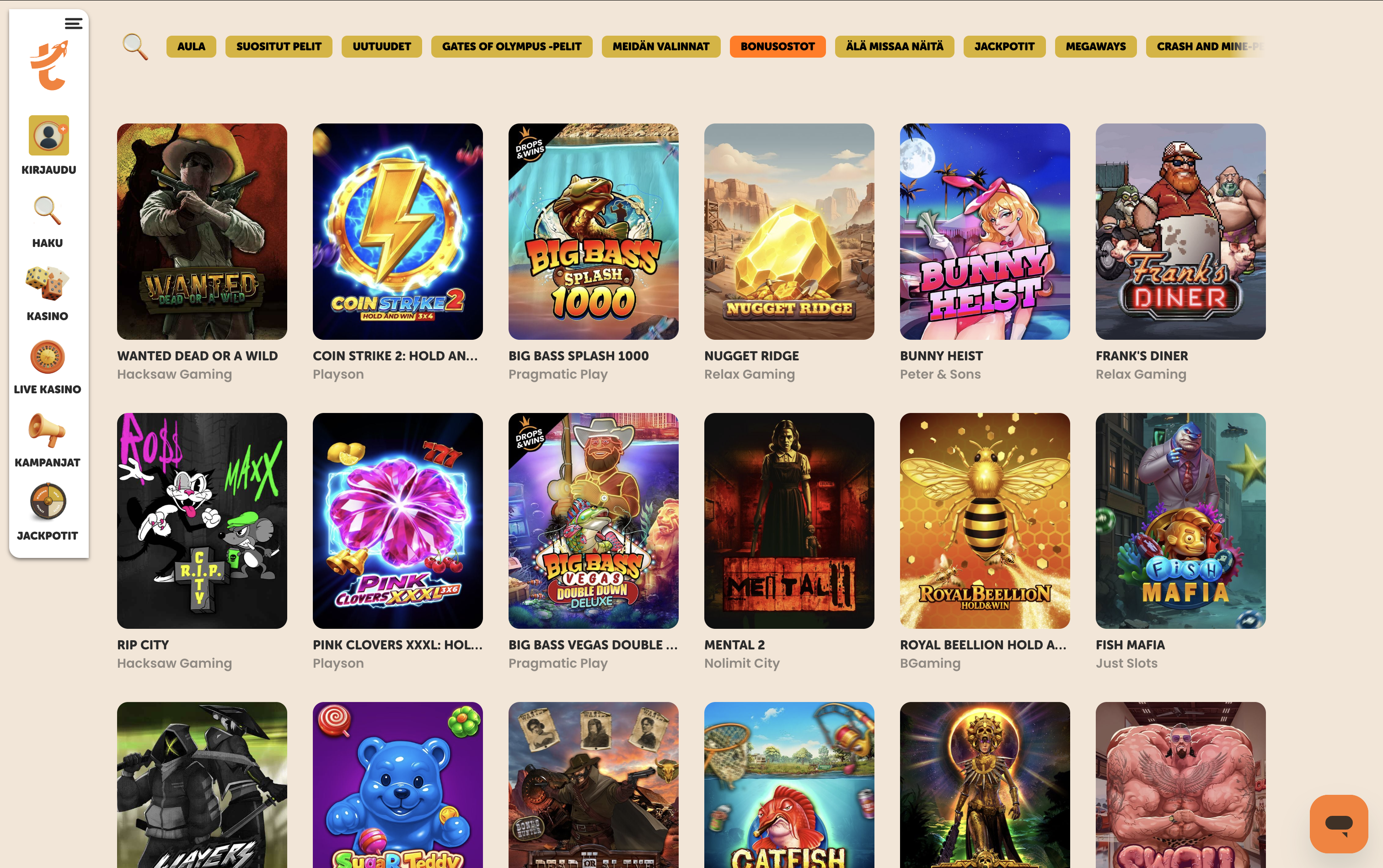 Tykitys Casino Games