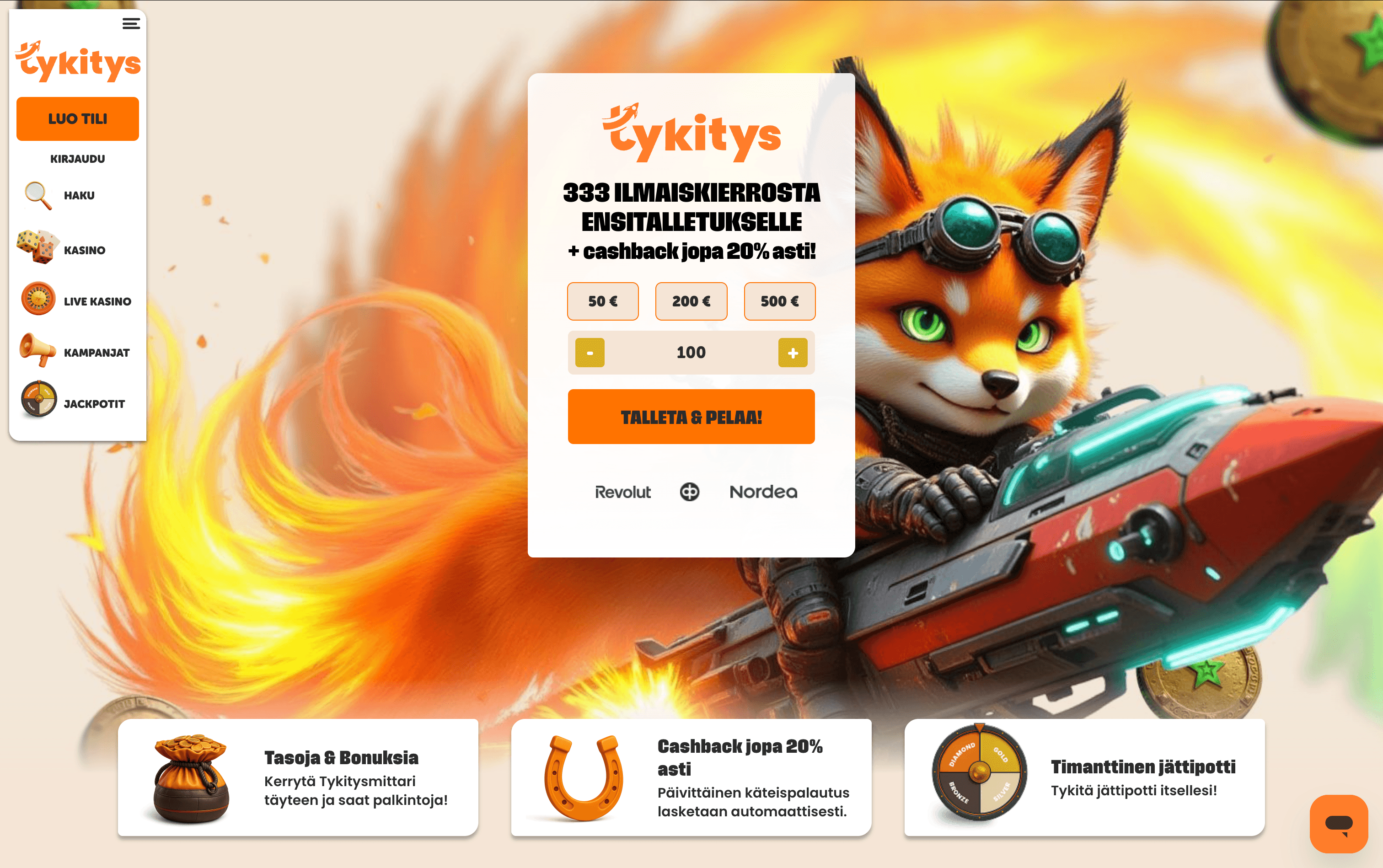 Tykitys Casino Lobby