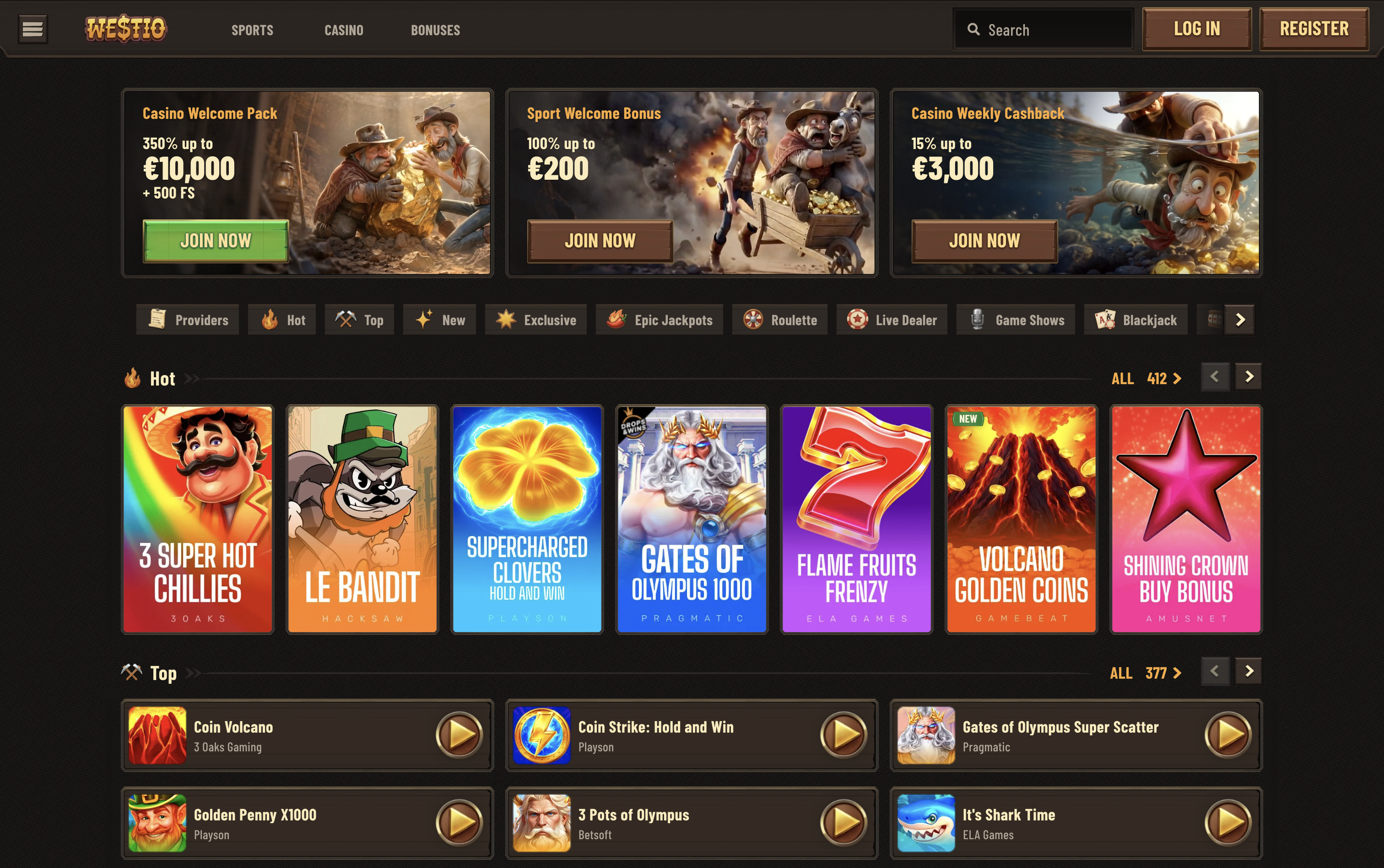 Westio Casino Lobby