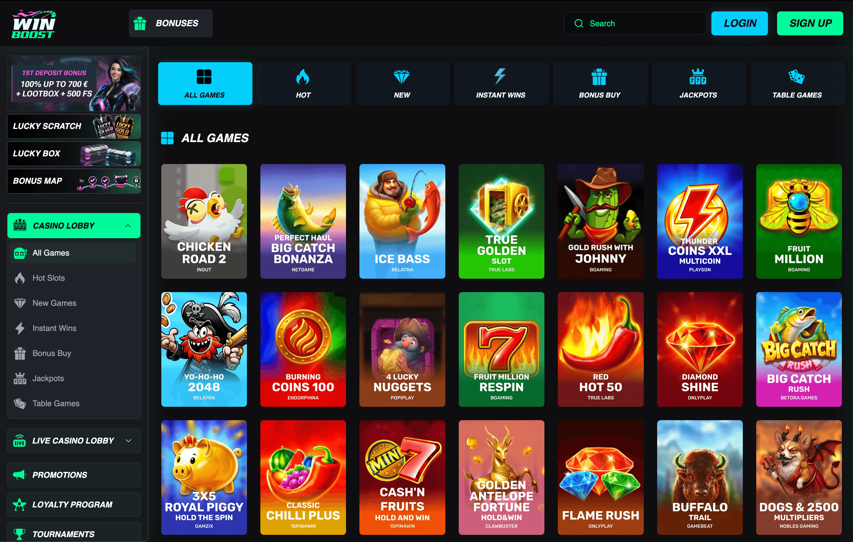 WinBoost Casino Games
