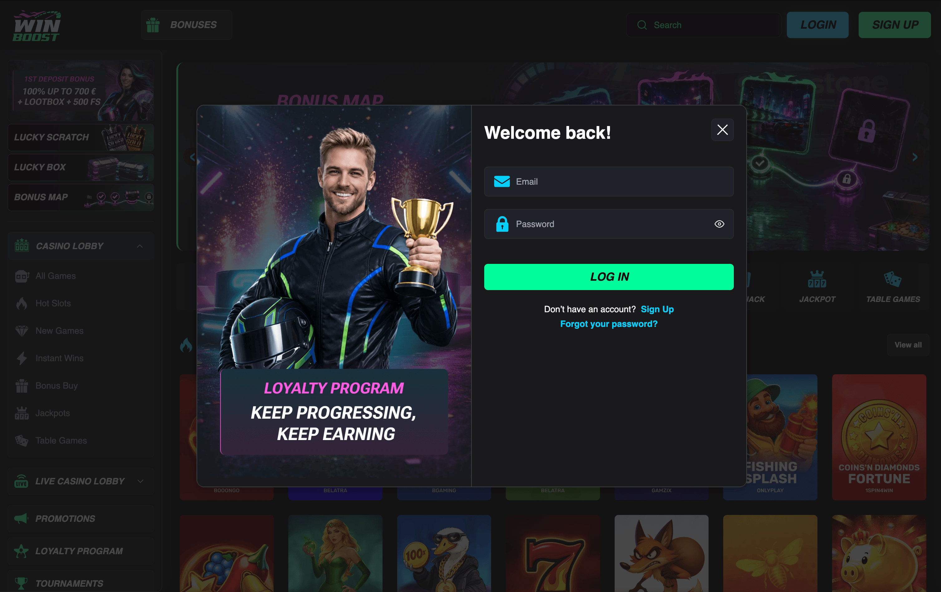 WinBoost Casino Sign In