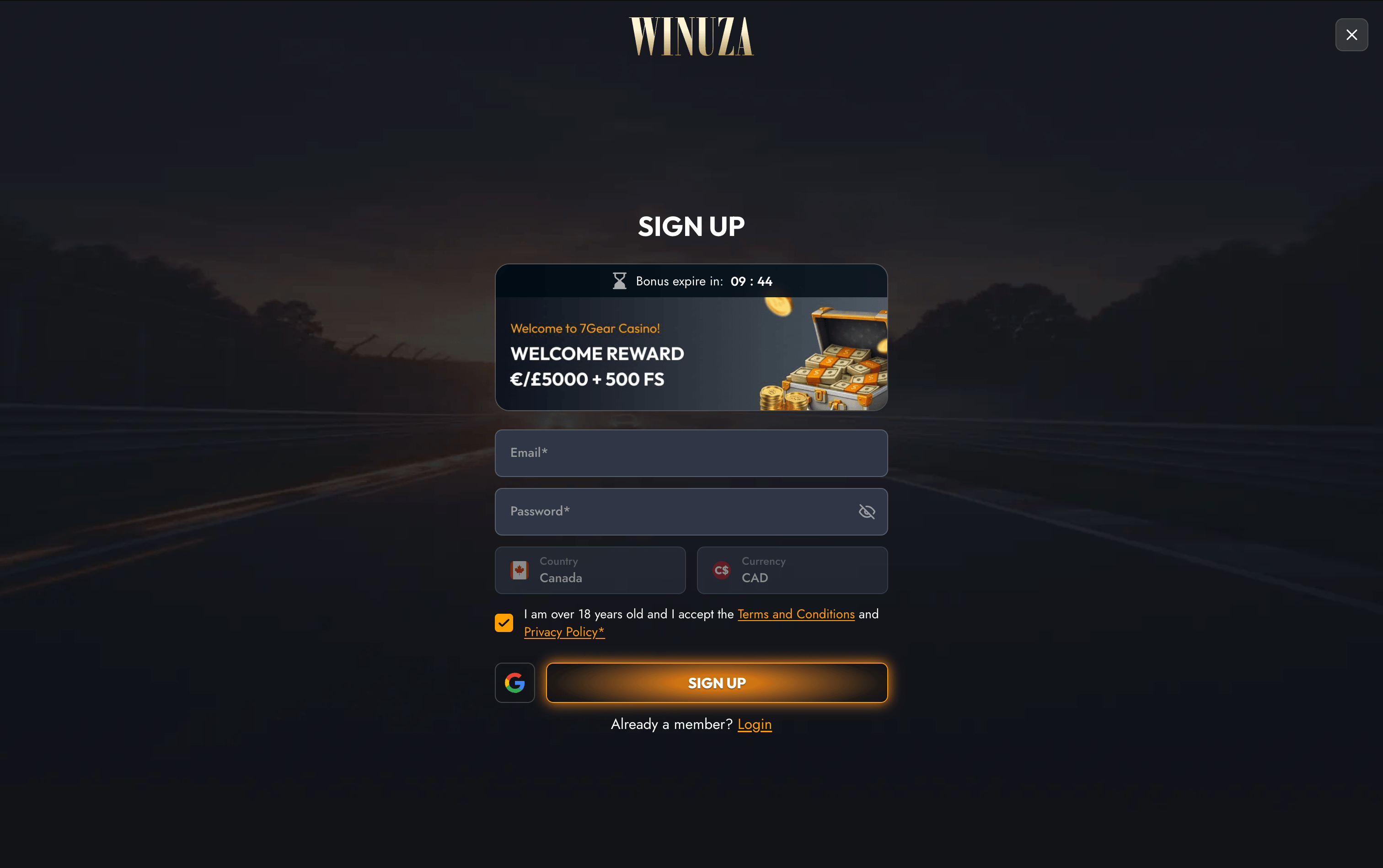 Winuza Casino Sign Up