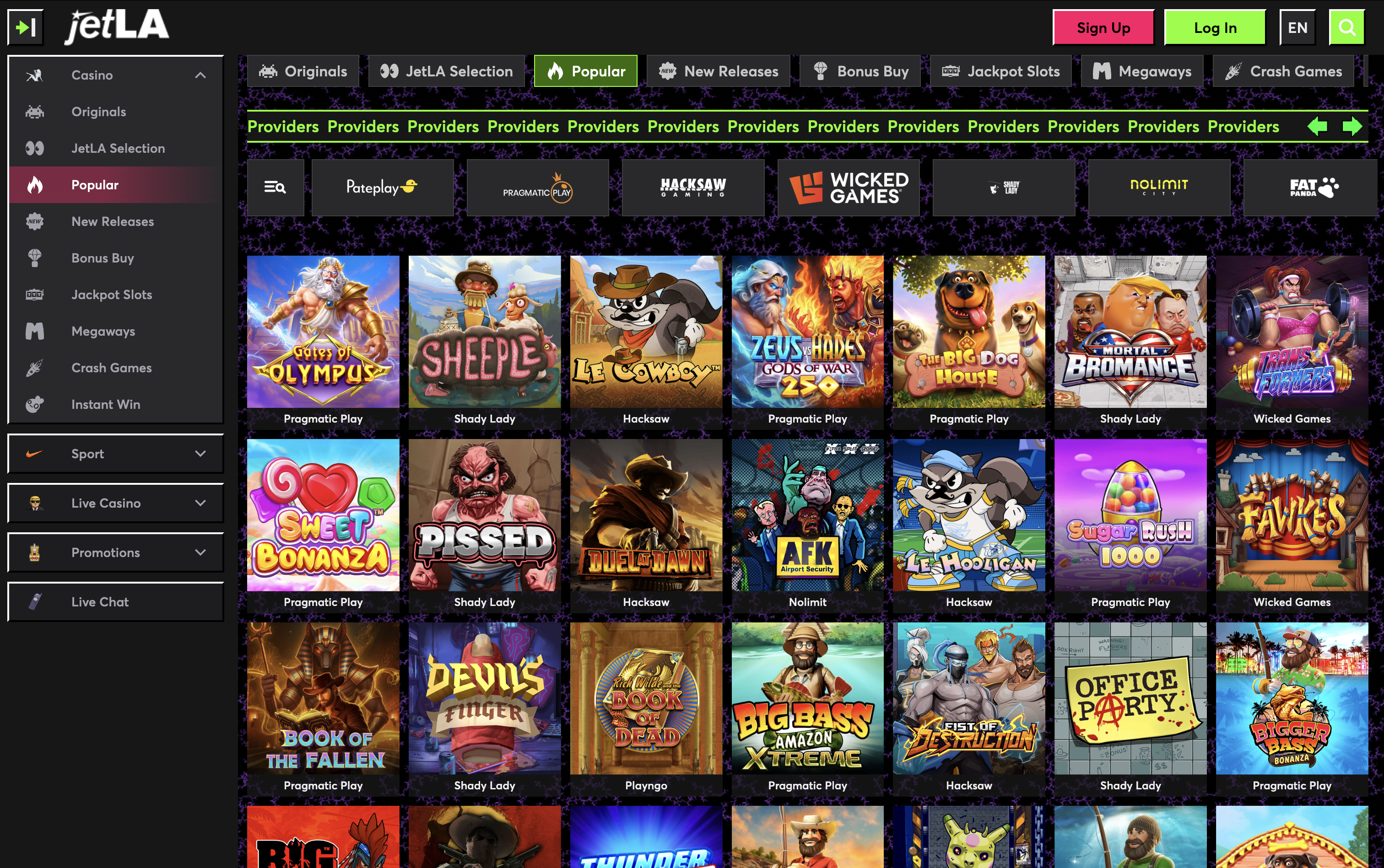 jetLA Casino Games